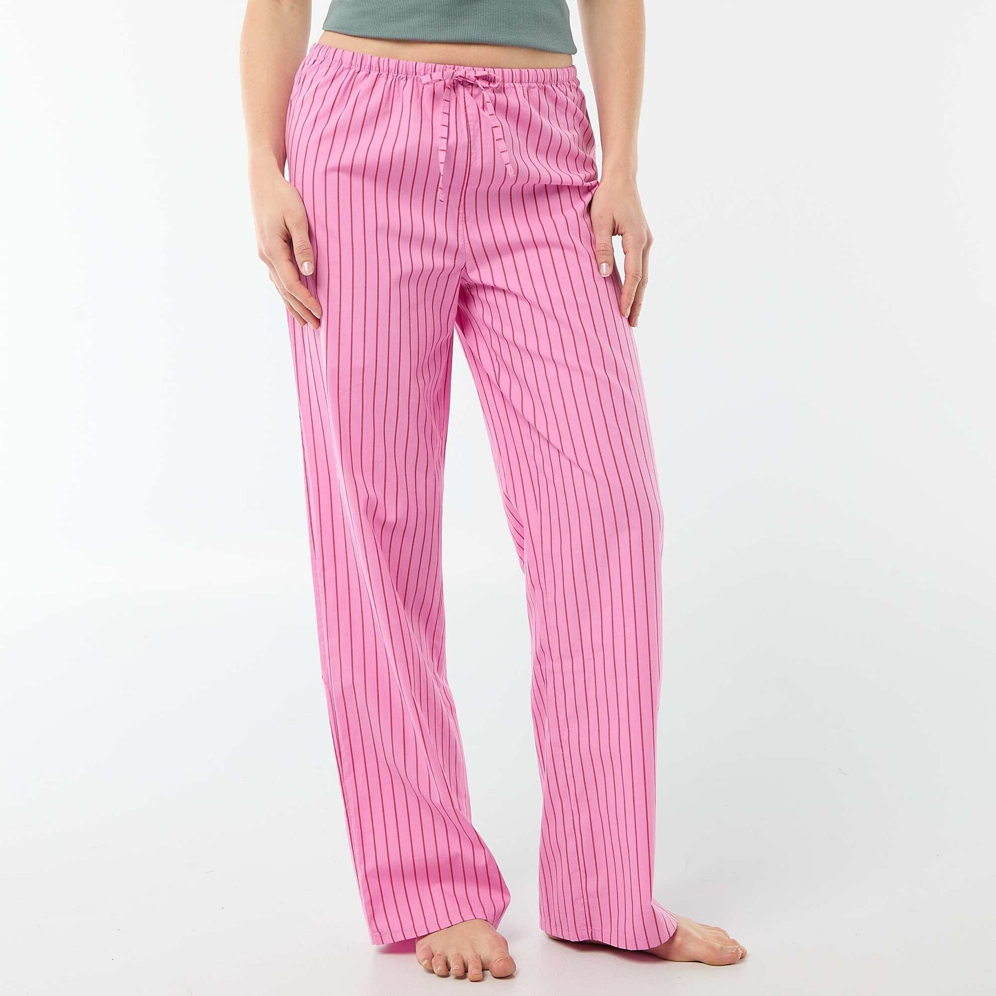 Pantalon de pyjama en popeline rayé ROSE