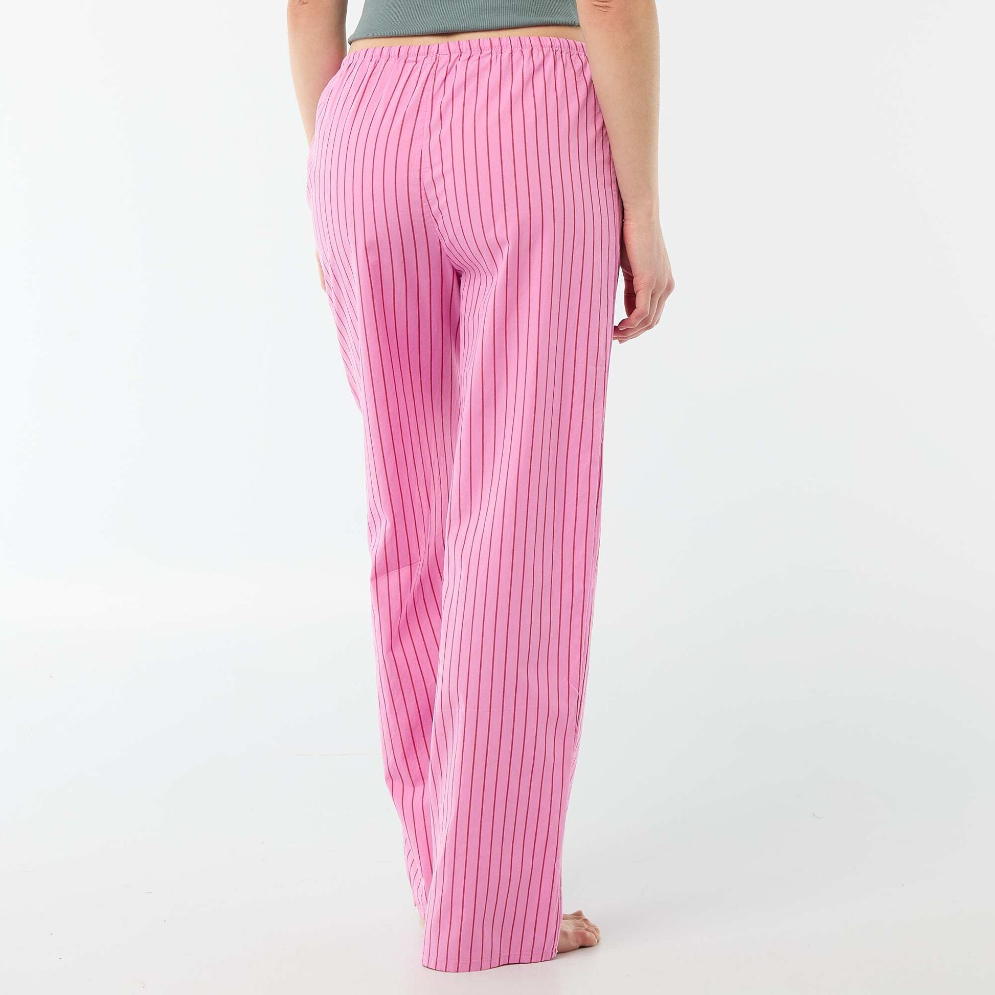 Pantalon de pyjama en popeline rayé ROSE