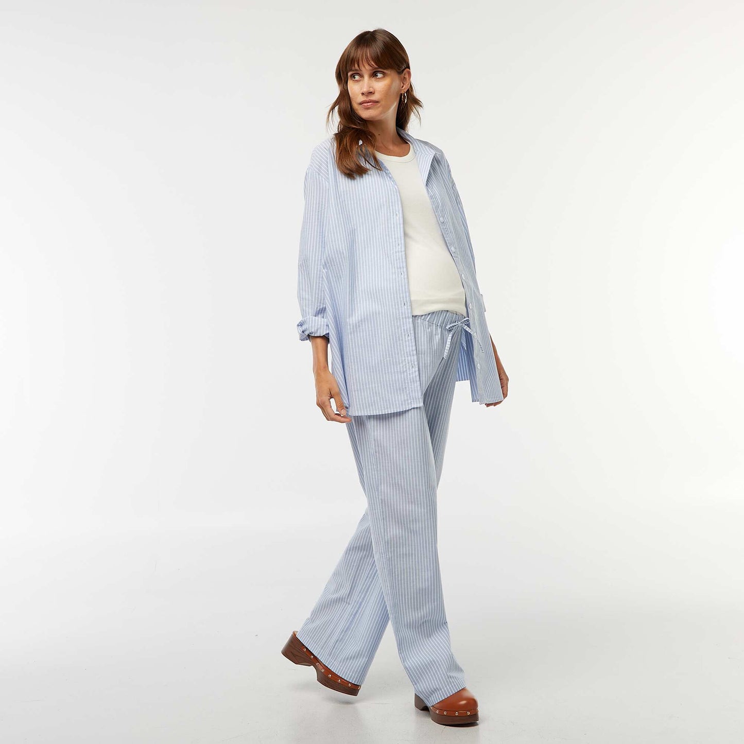 Chemise de maternité rayée BLEU