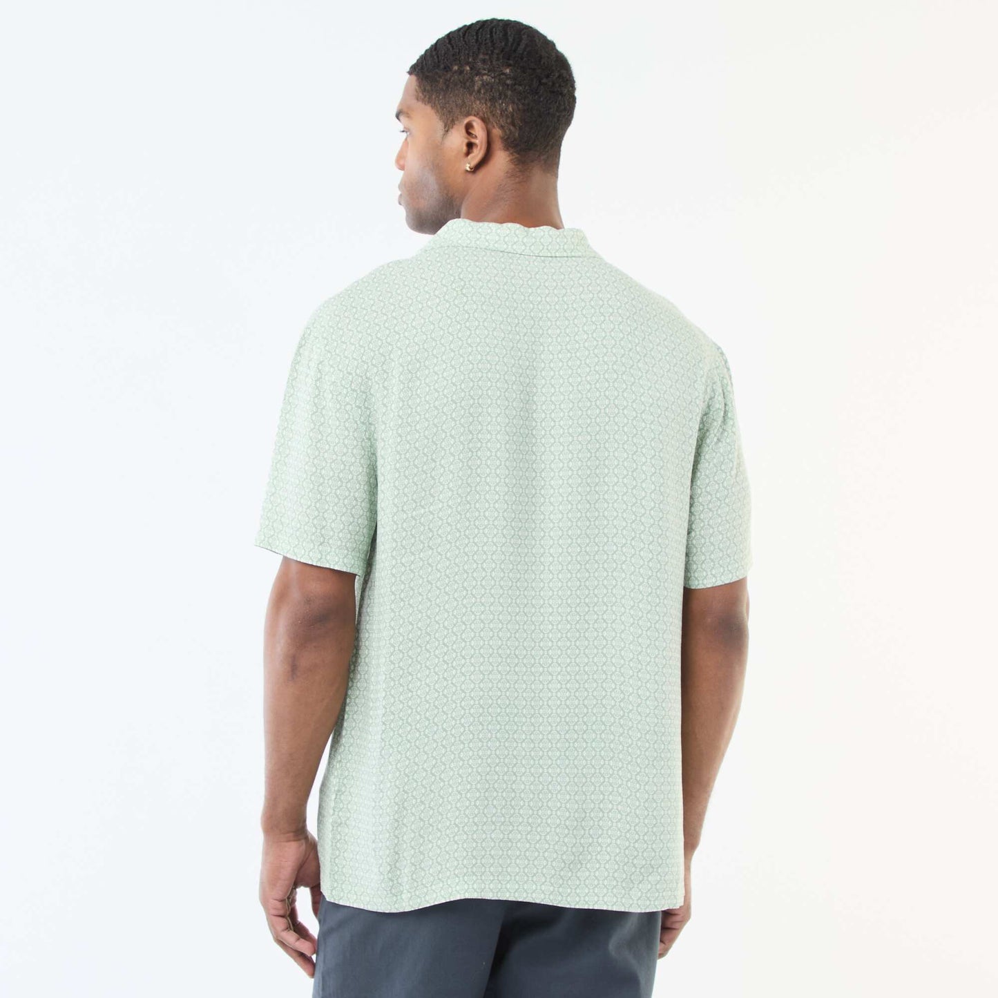 Chemise à manches courtes légère avec motif VERT