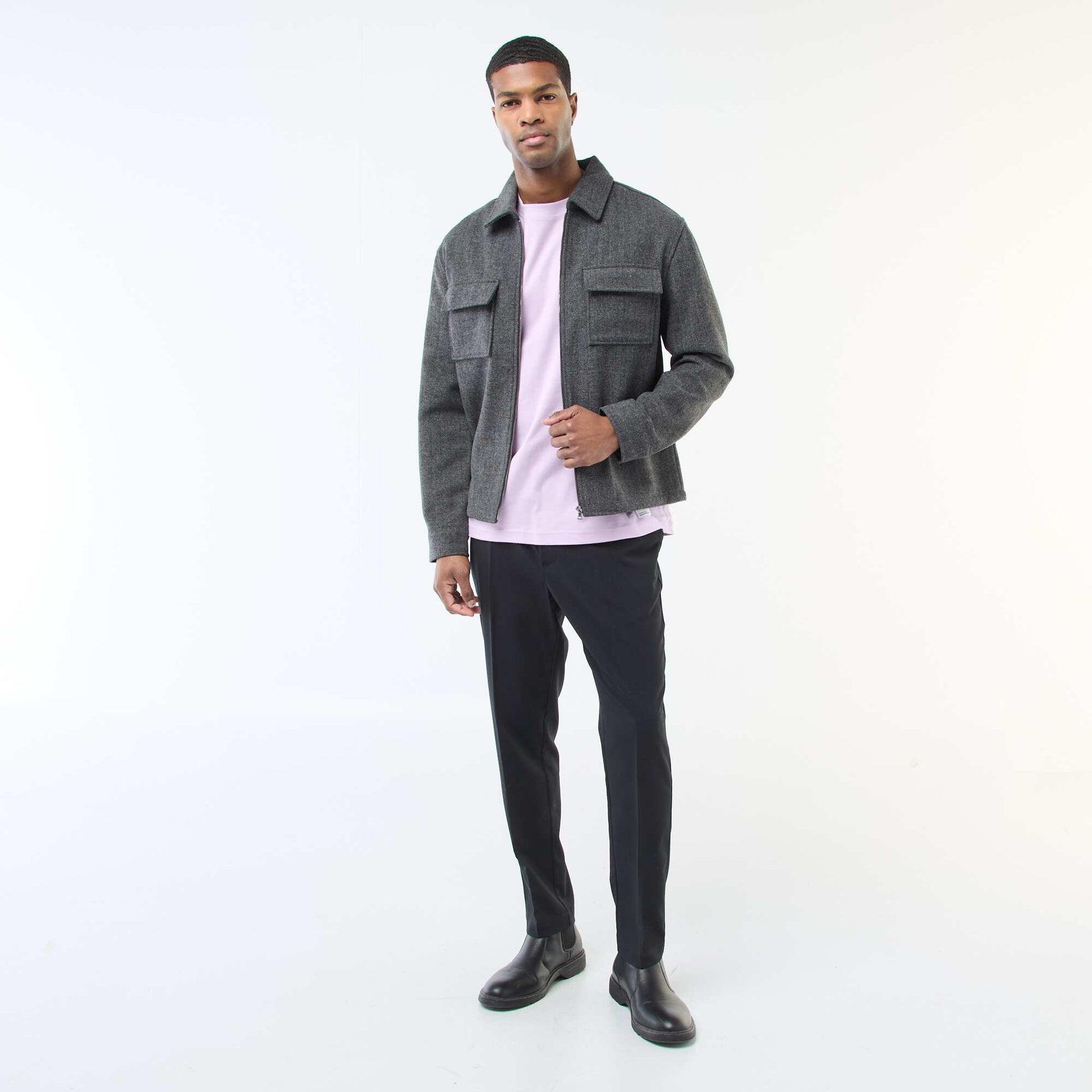 Pantalon esprit 'jogger' uni NOIR