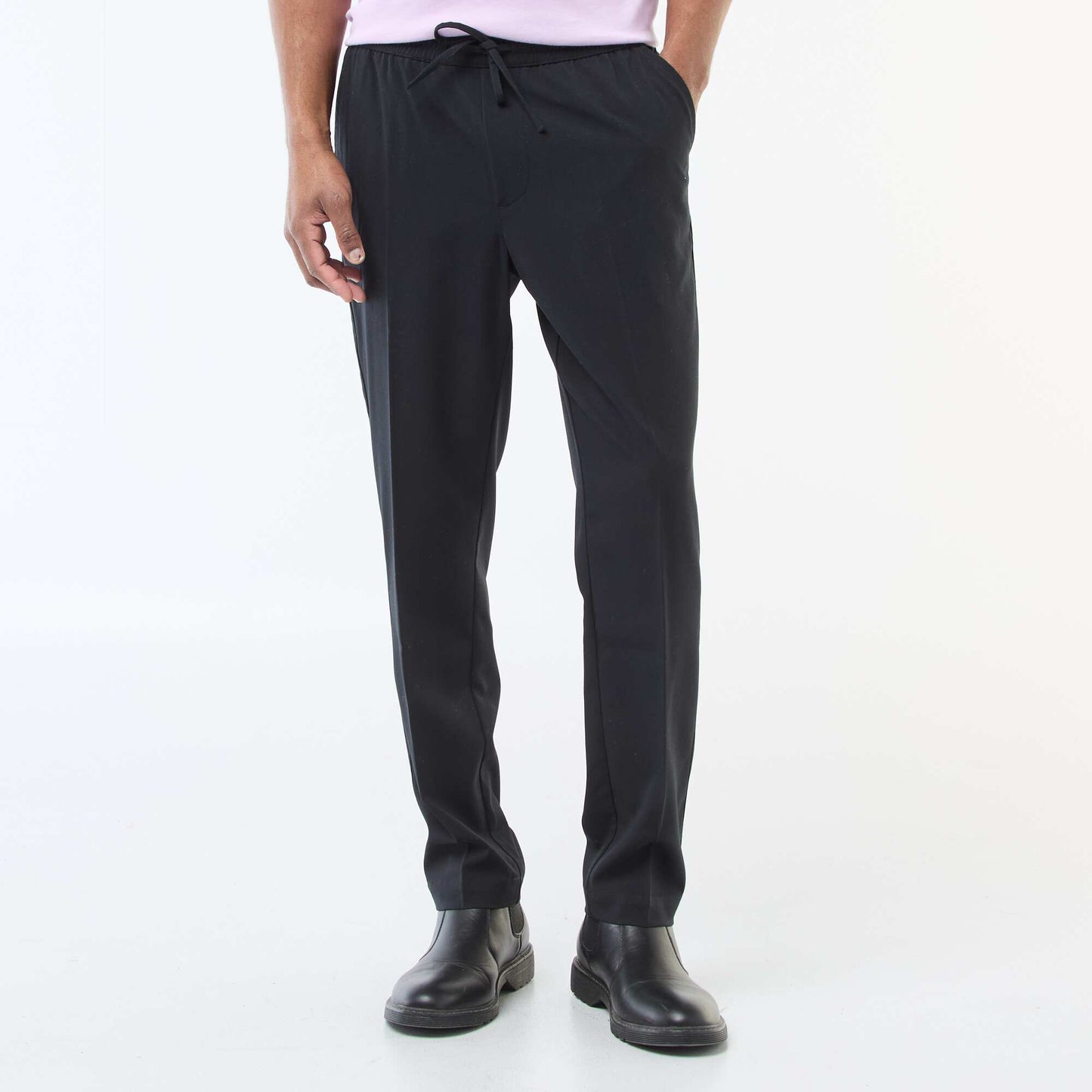 Pantalon esprit 'jogger' uni NOIR