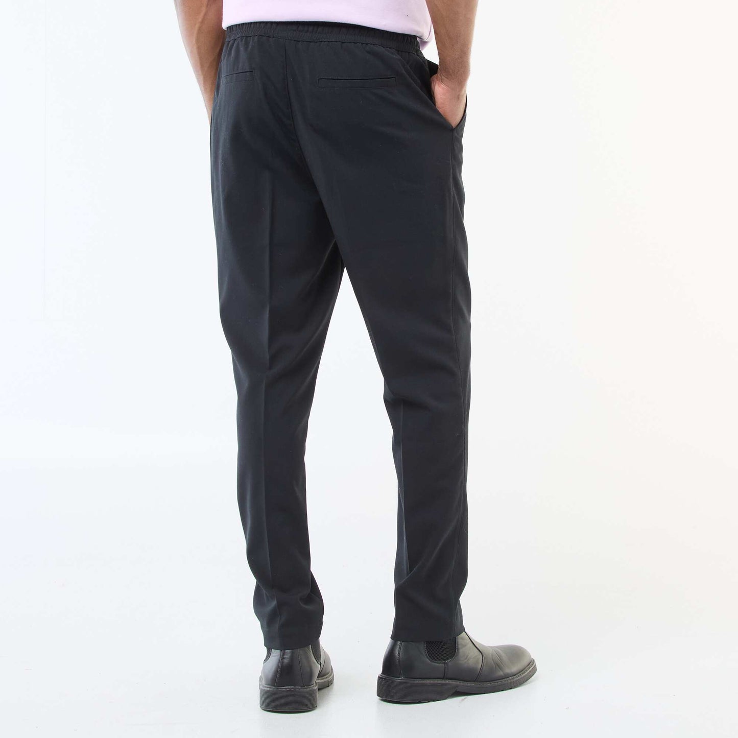 Pantalon esprit 'jogger' uni NOIR