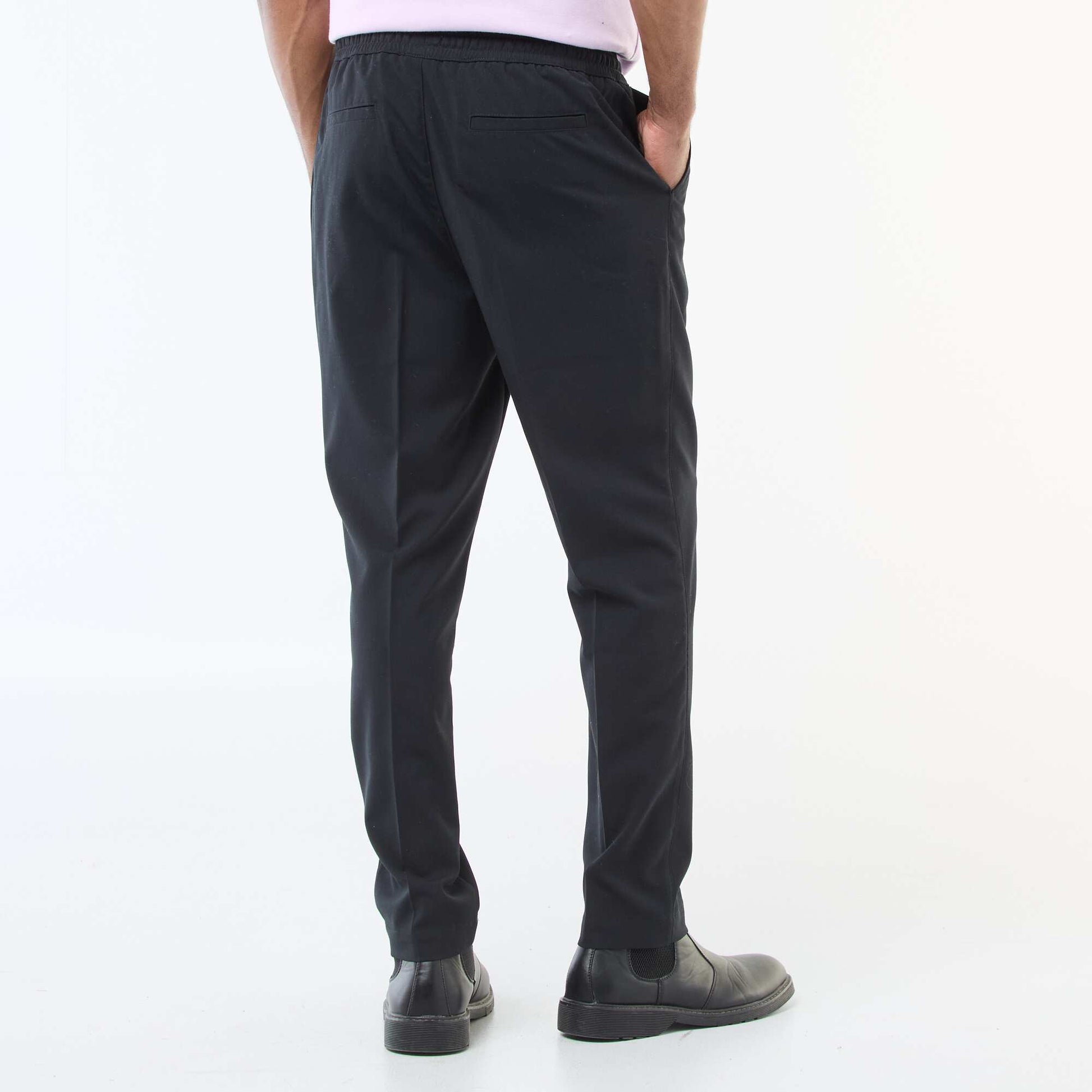 Pantalon esprit 'jogger' uni NOIR