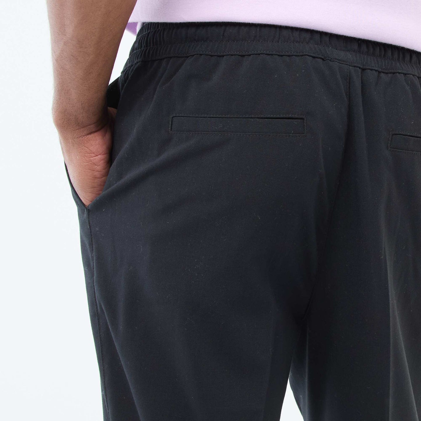 Pantalon esprit 'jogger' uni NOIR
