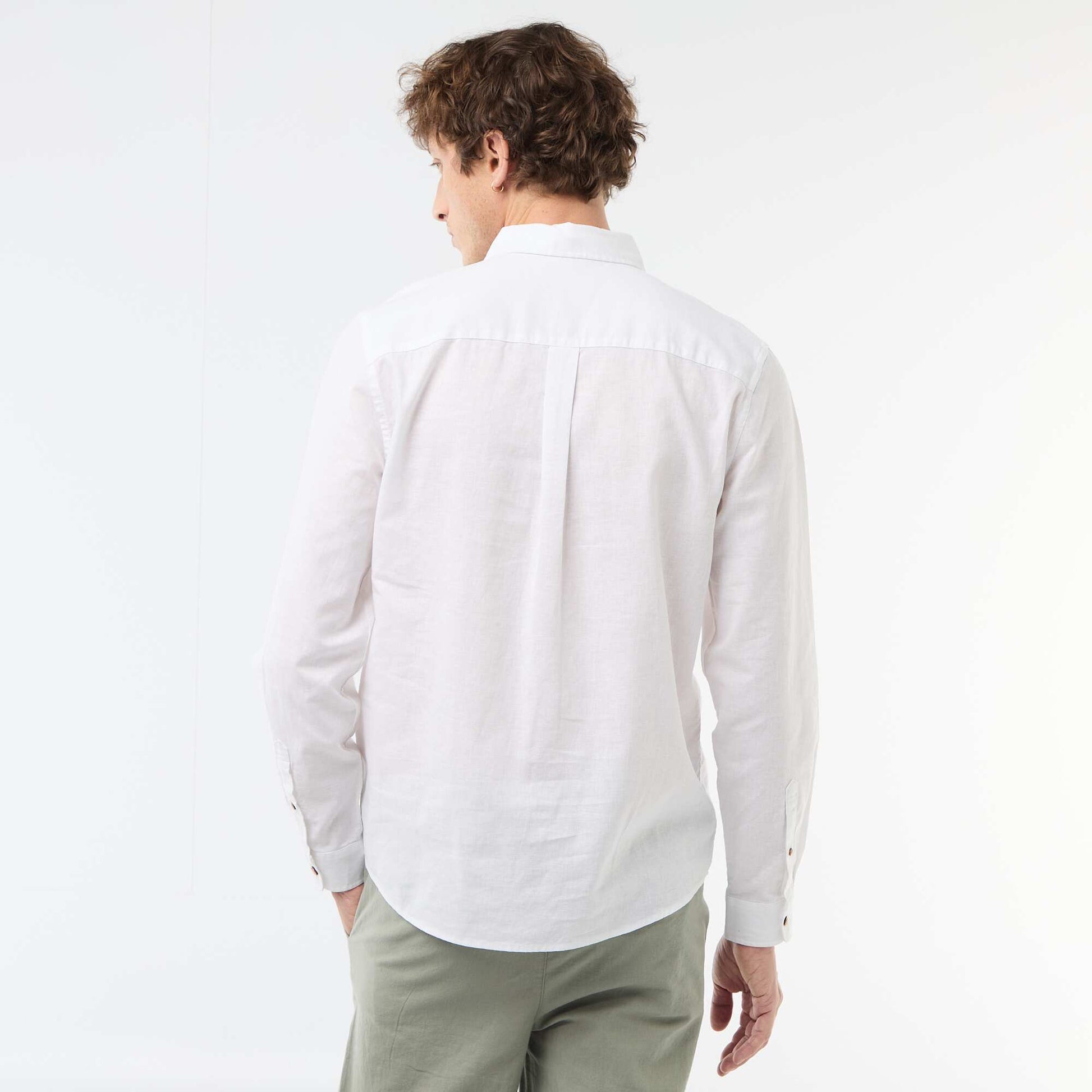 Chemise en lin mélangé BLANC