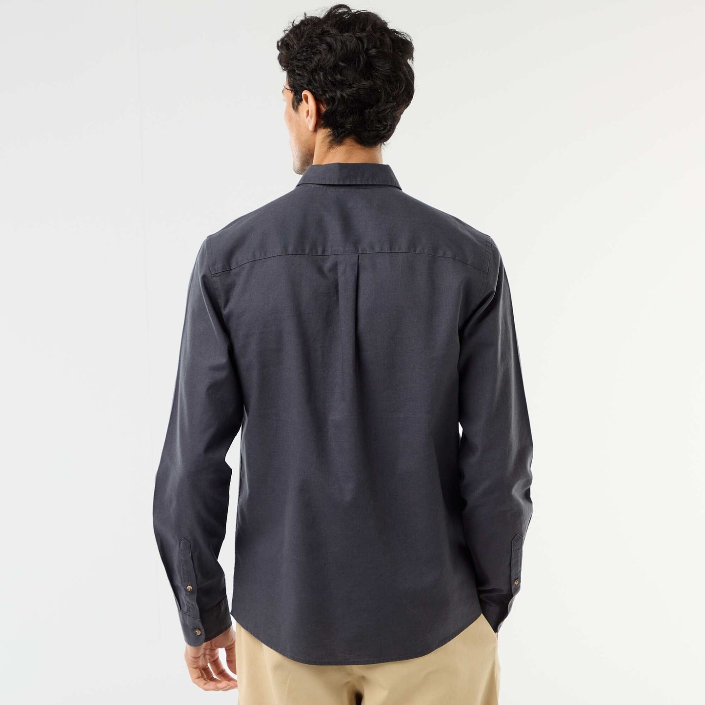 Chemise en lin mélangé BLEU