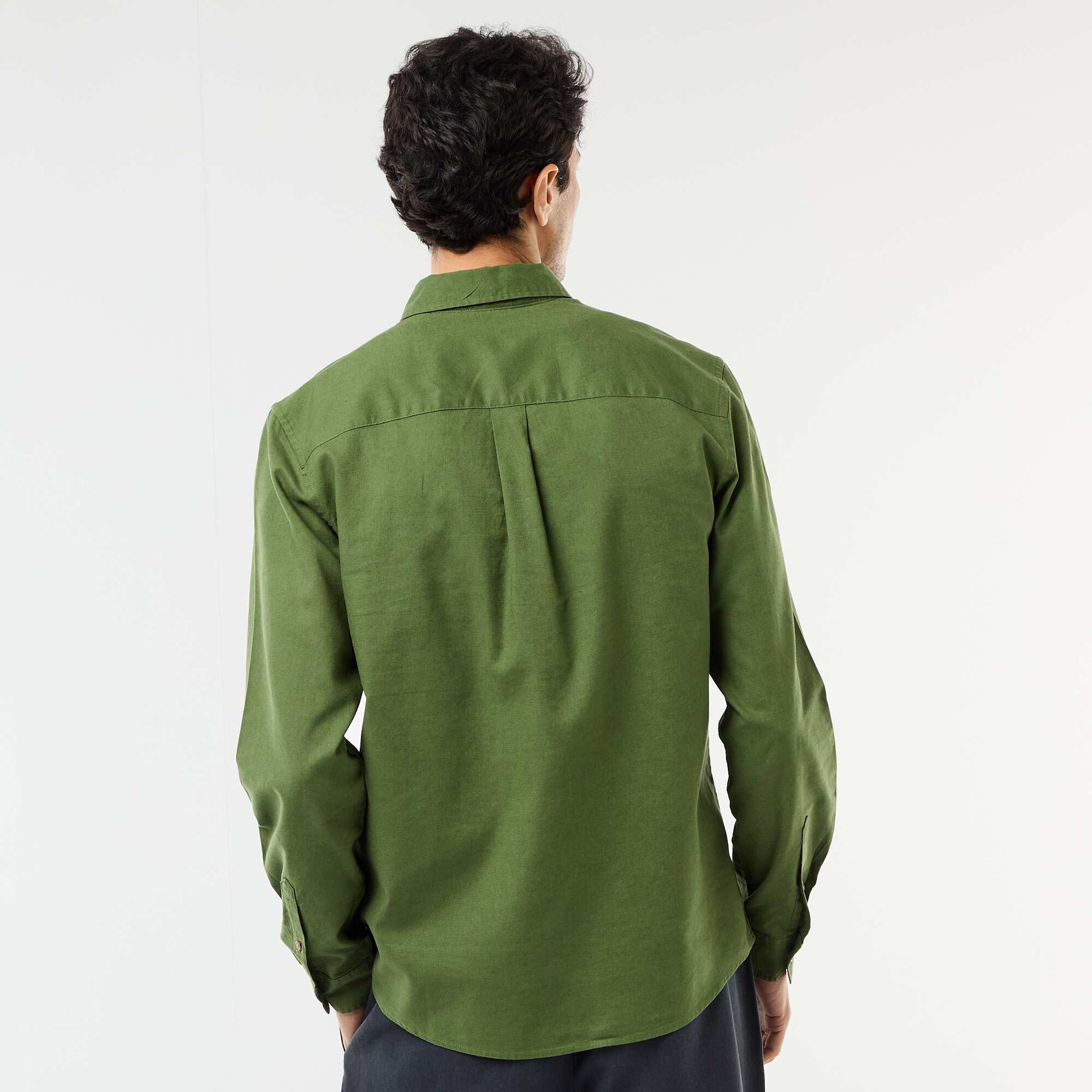 Chemise en lin mélangé VERT