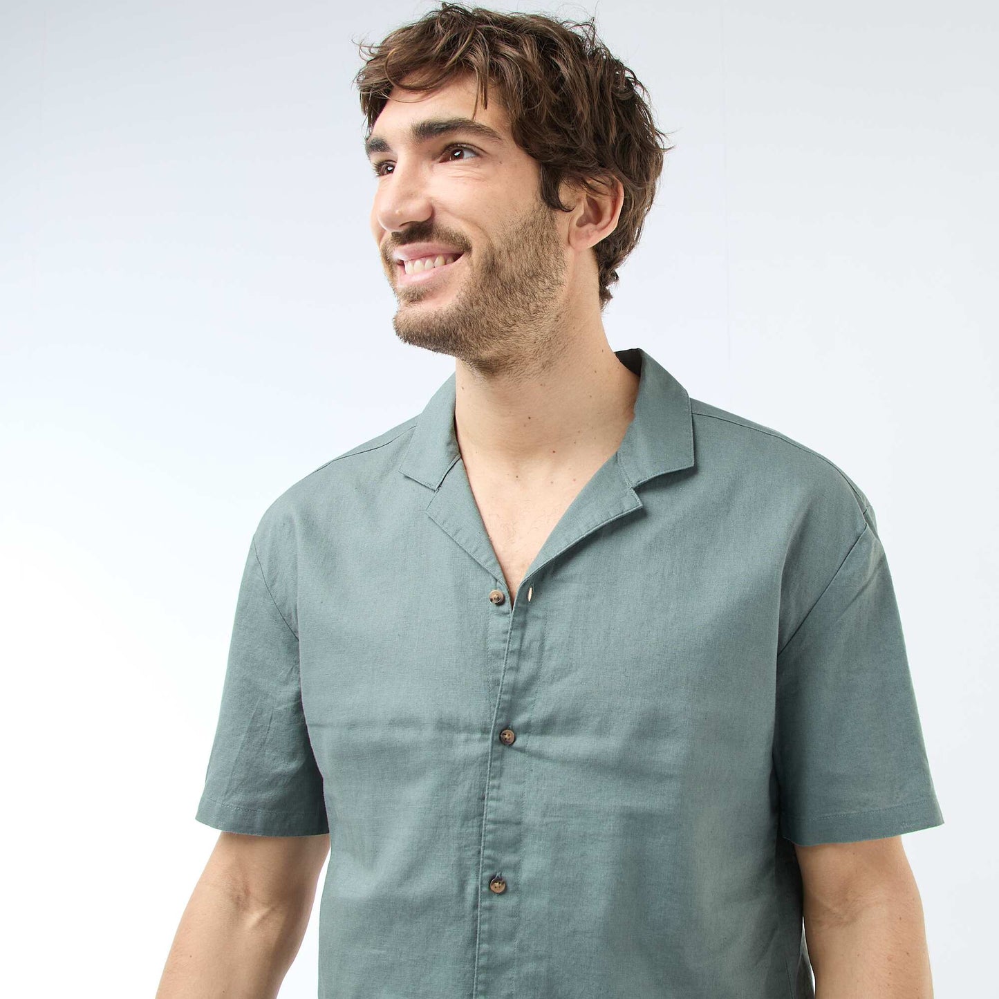 Chemise en lin mélangé KAKI