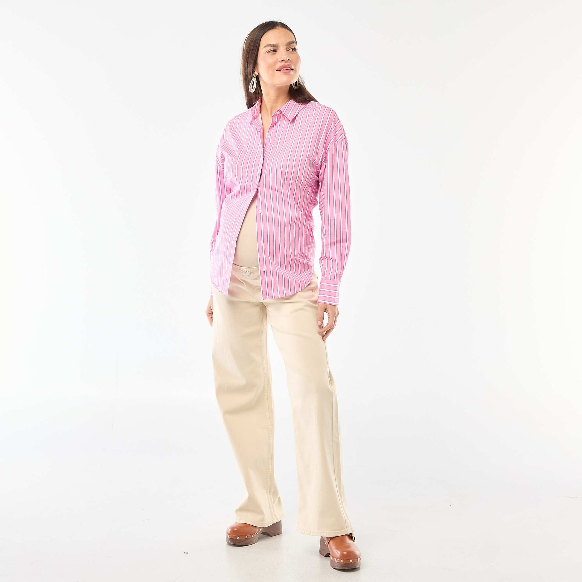 Pantalon de maternité wide leg BEIGE