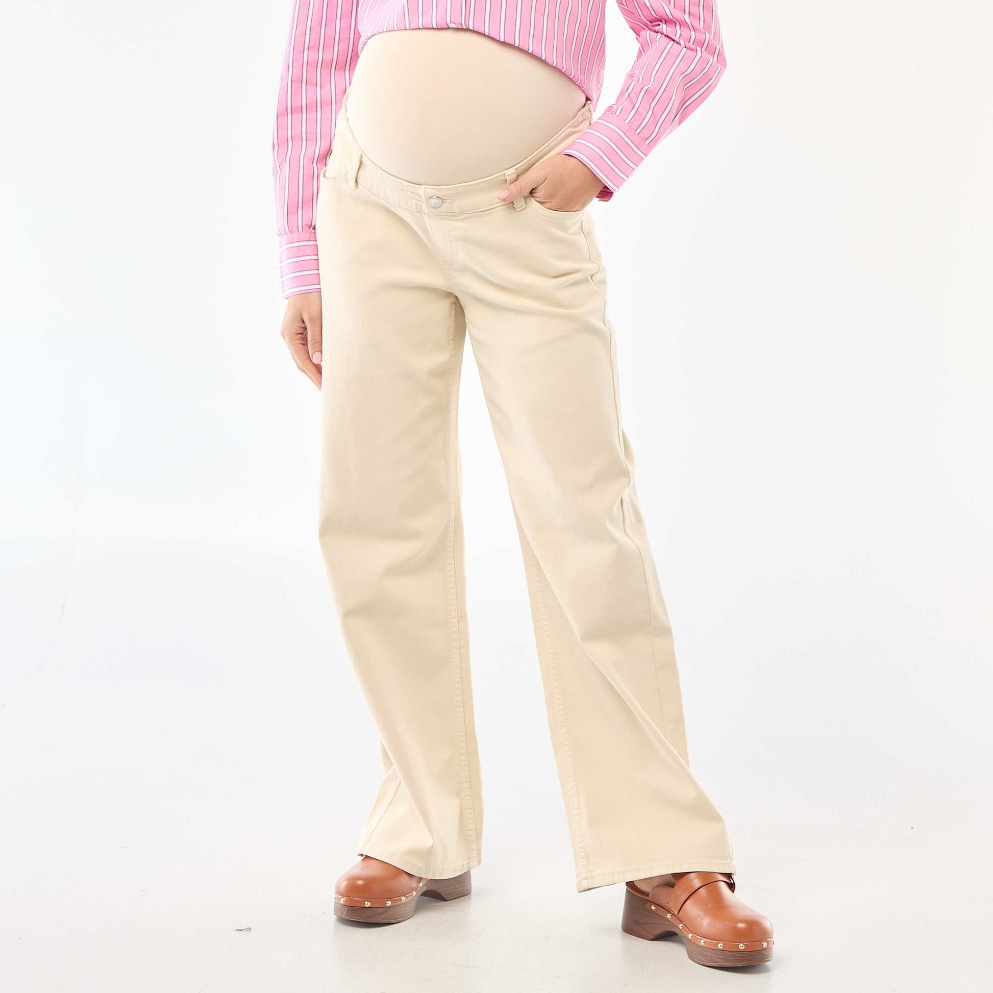 Pantalon de maternité wide leg BEIGE
