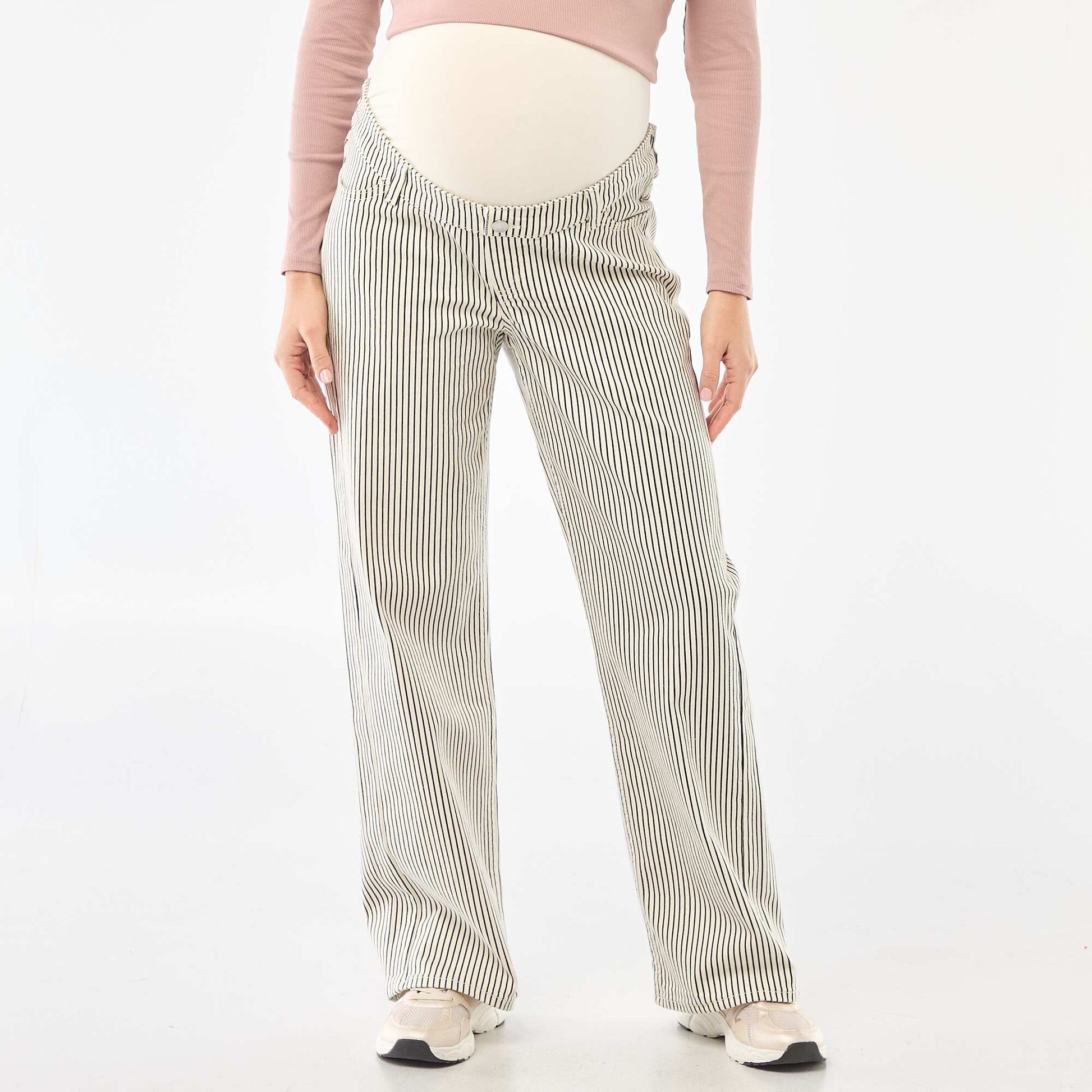 Pantalon de maternité wide leg BLANC RAYé