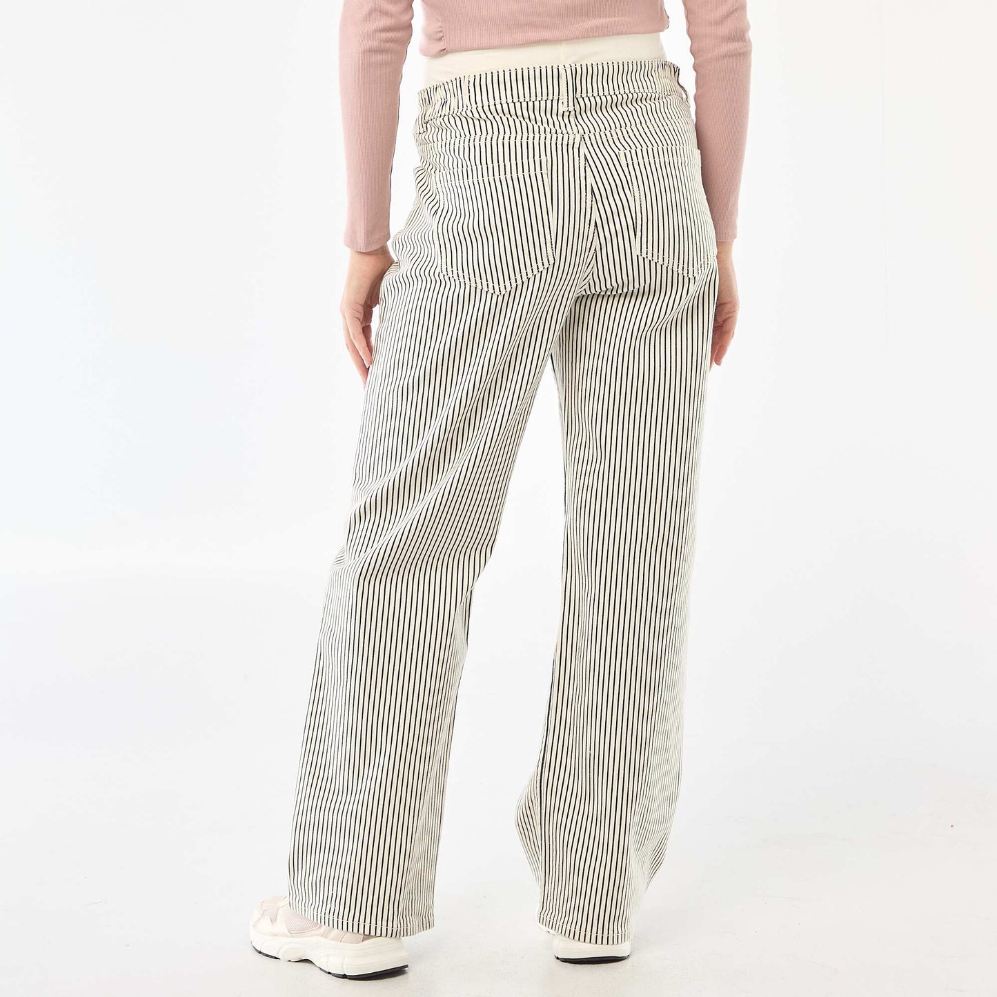 Pantalon de maternité wide leg BLANC RAYé