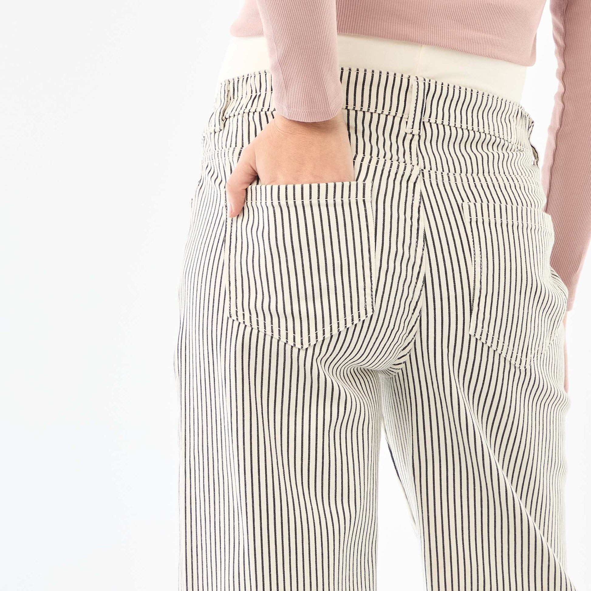 Pantalon de maternité wide leg BLANC RAYé
