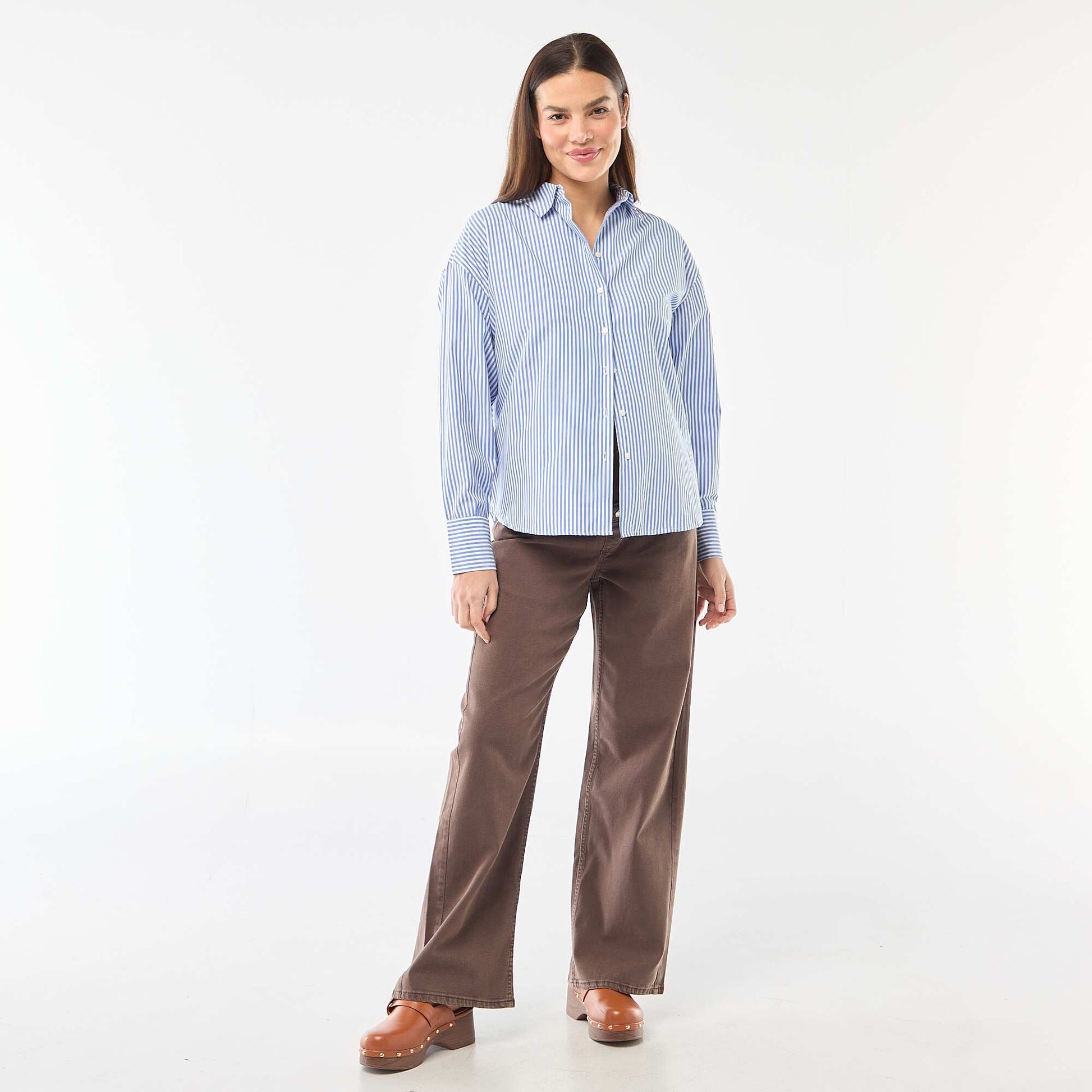 Pantalon de maternité wide leg MARRON