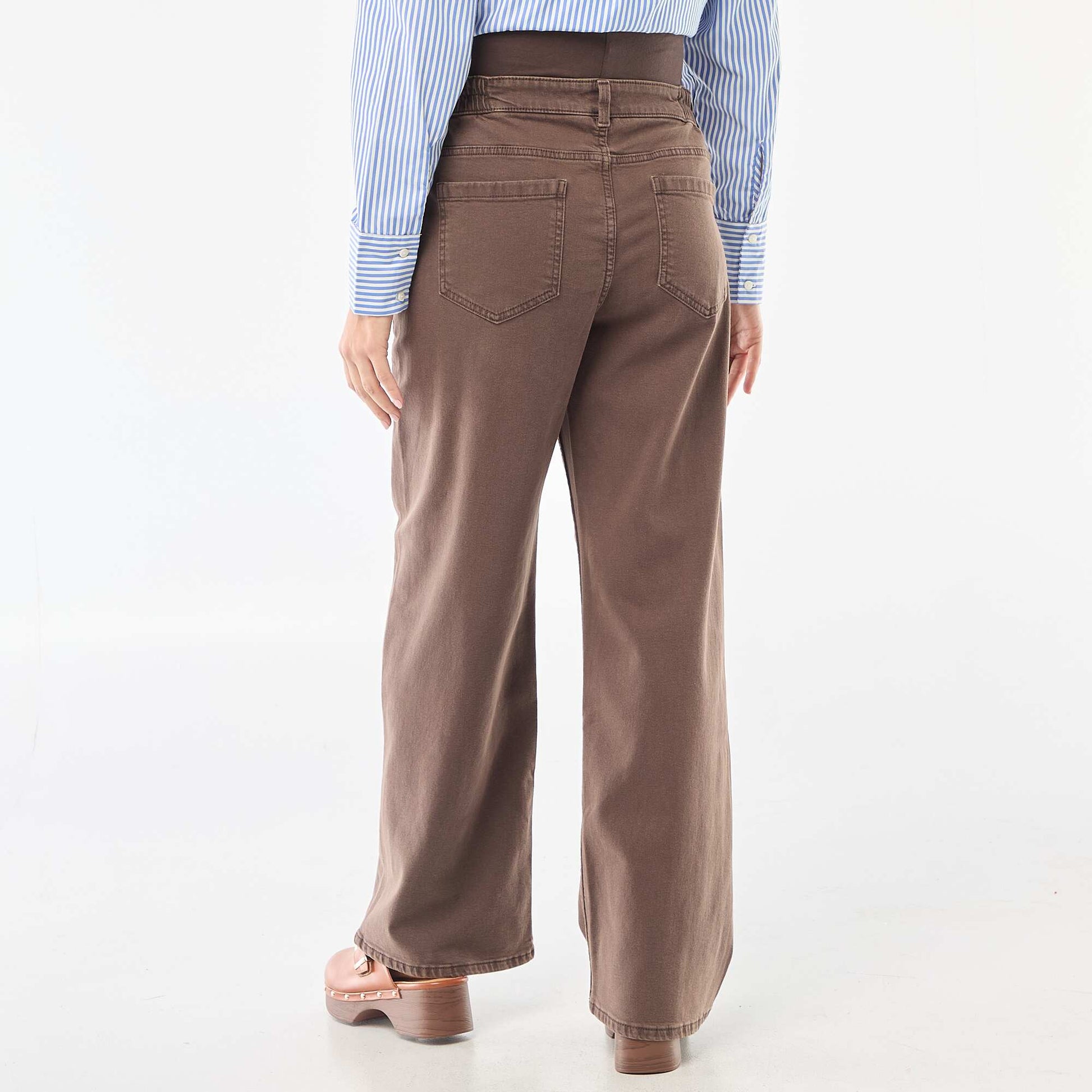 Pantalon de maternité wide leg MARRON