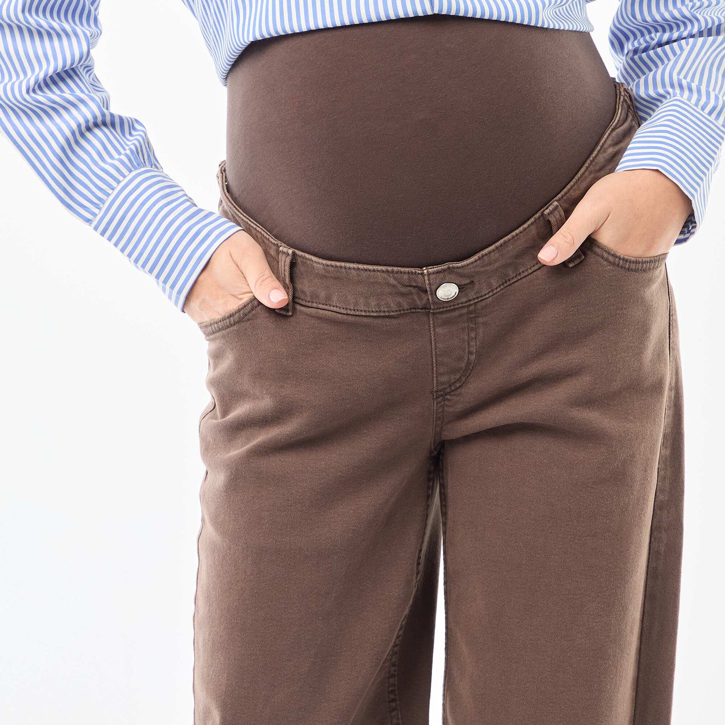 Pantalon de maternité wide leg MARRON