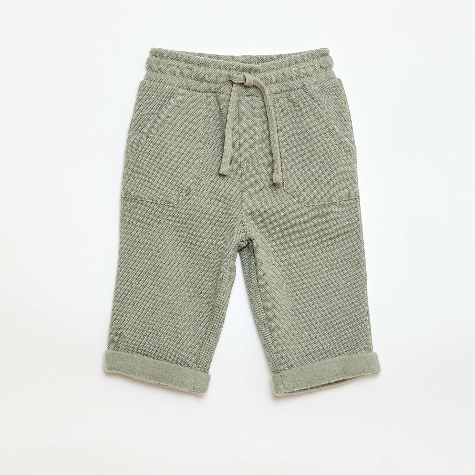 Pantalon relax en maille piquée KAKI