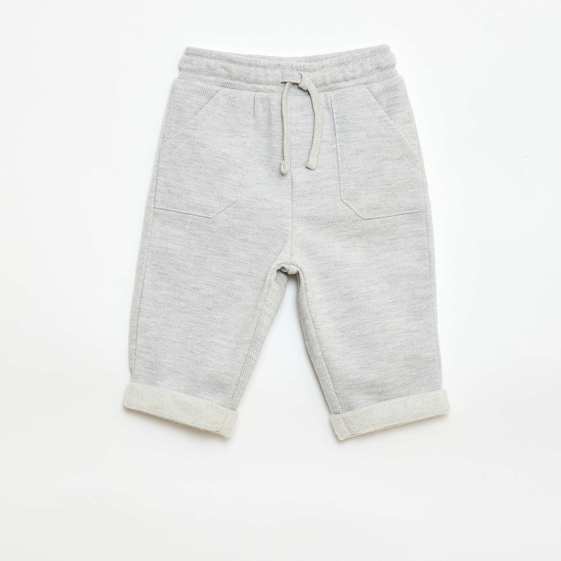 Pantalon relax en maille piquée GRIS