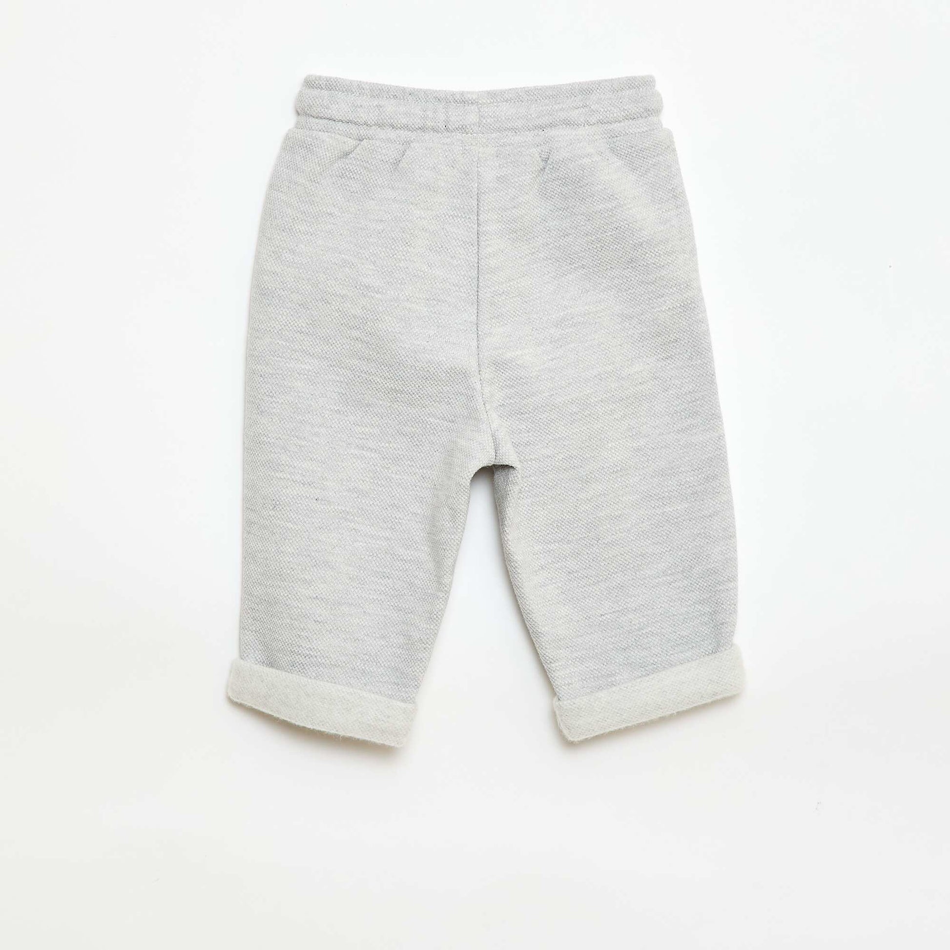 Pantalon relax en maille piquée GRIS