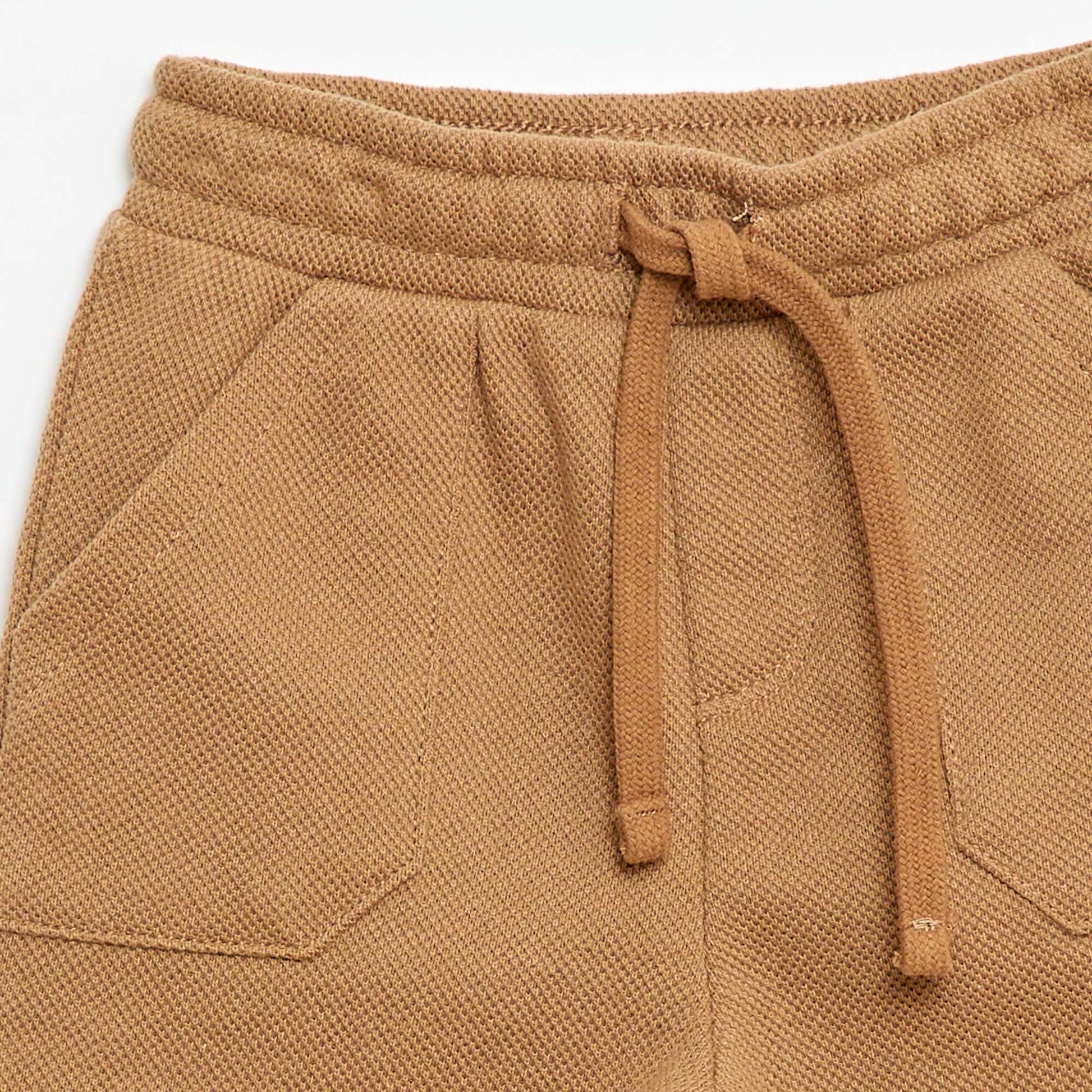 Pantalon relax en maille piquée BEIGE