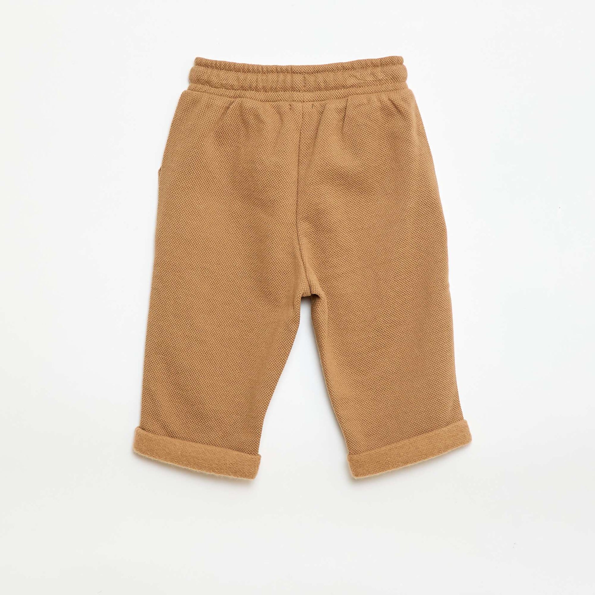 Pantalon relax en maille piquée BEIGE