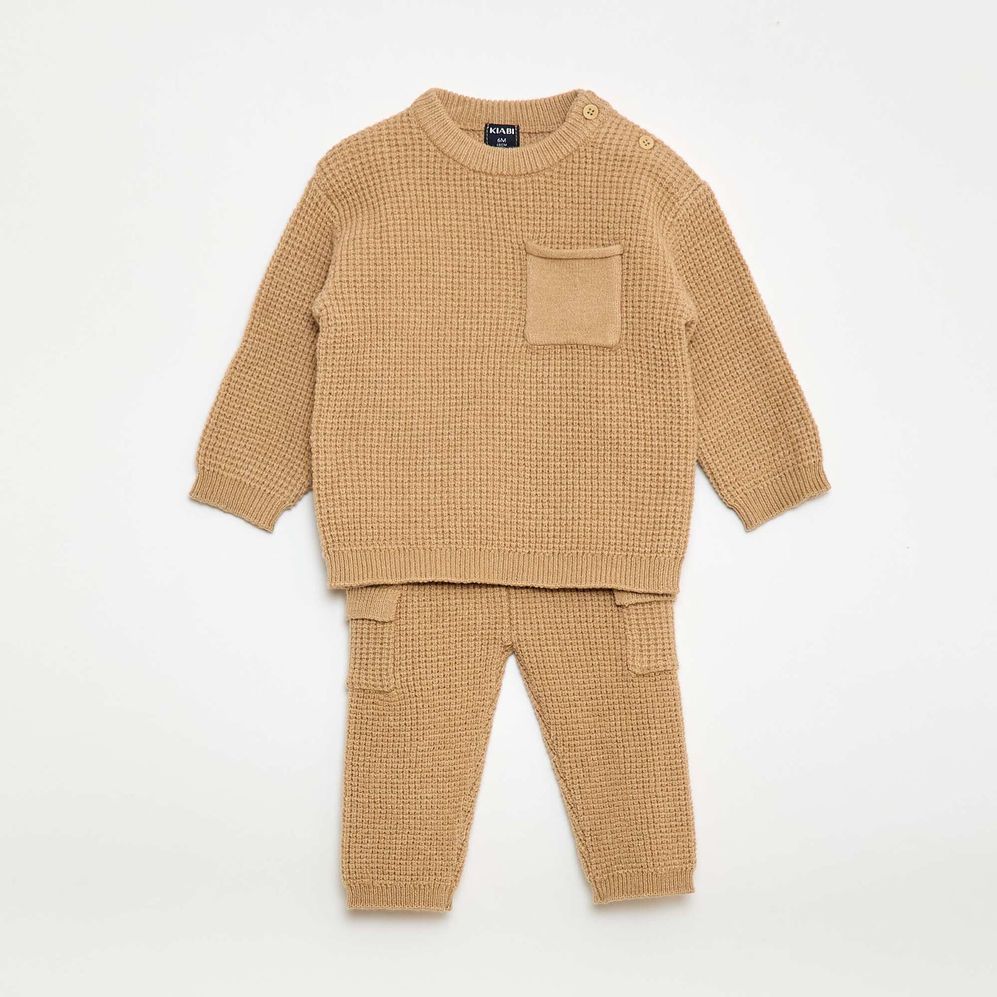 Ensemble pull + pantalon en maille - 2 pièces BEIGE