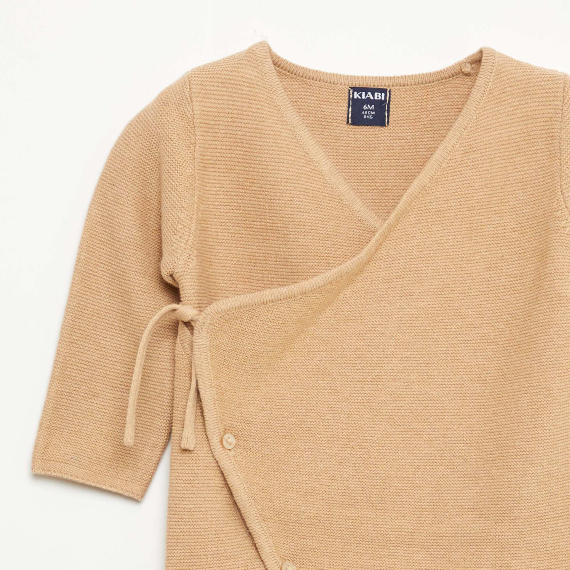 Combinaison en tricot avec ouverture cache-cœur BEIGE