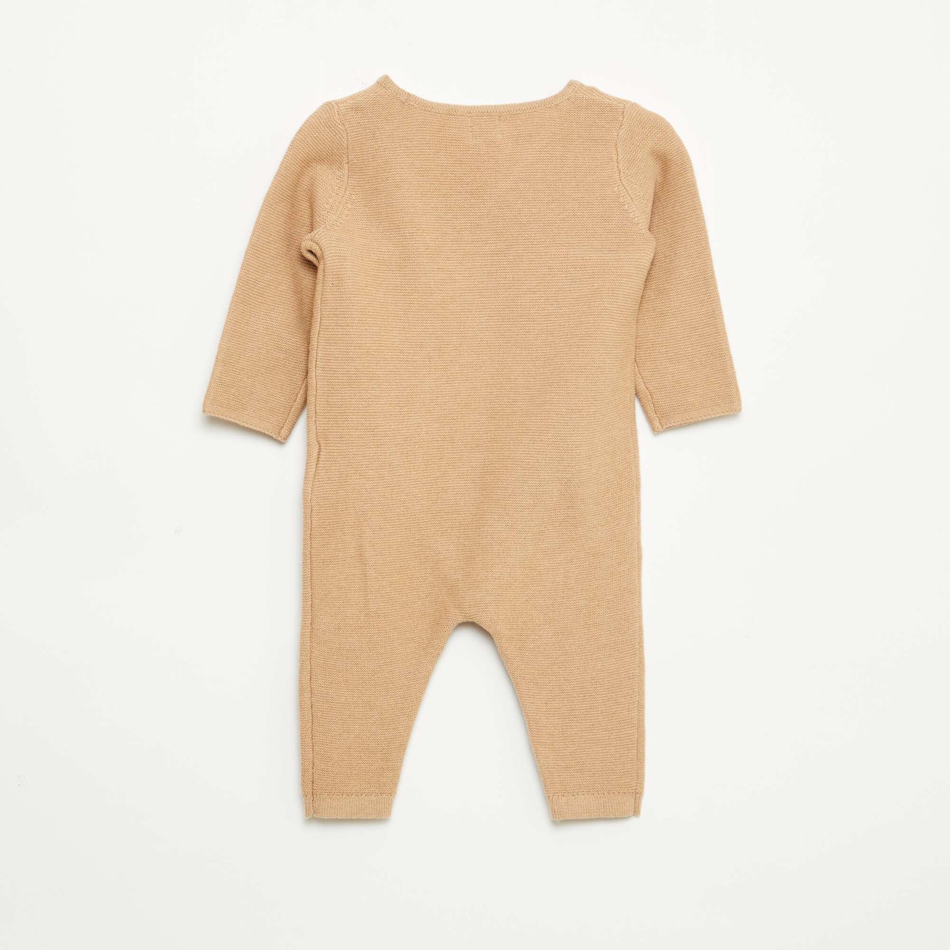 Combinaison en tricot avec ouverture cache-cœur BEIGE