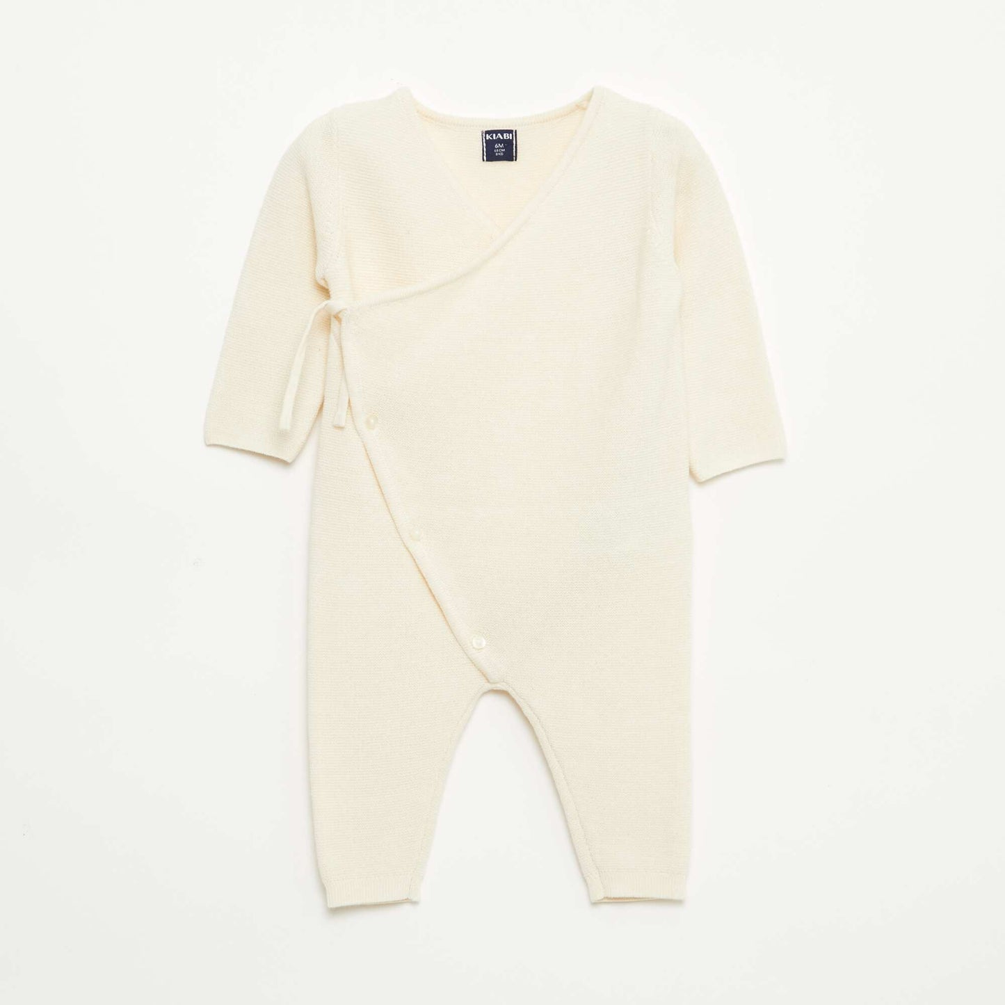 Combinaison en tricot avec ouverture cache-cœur BLANC