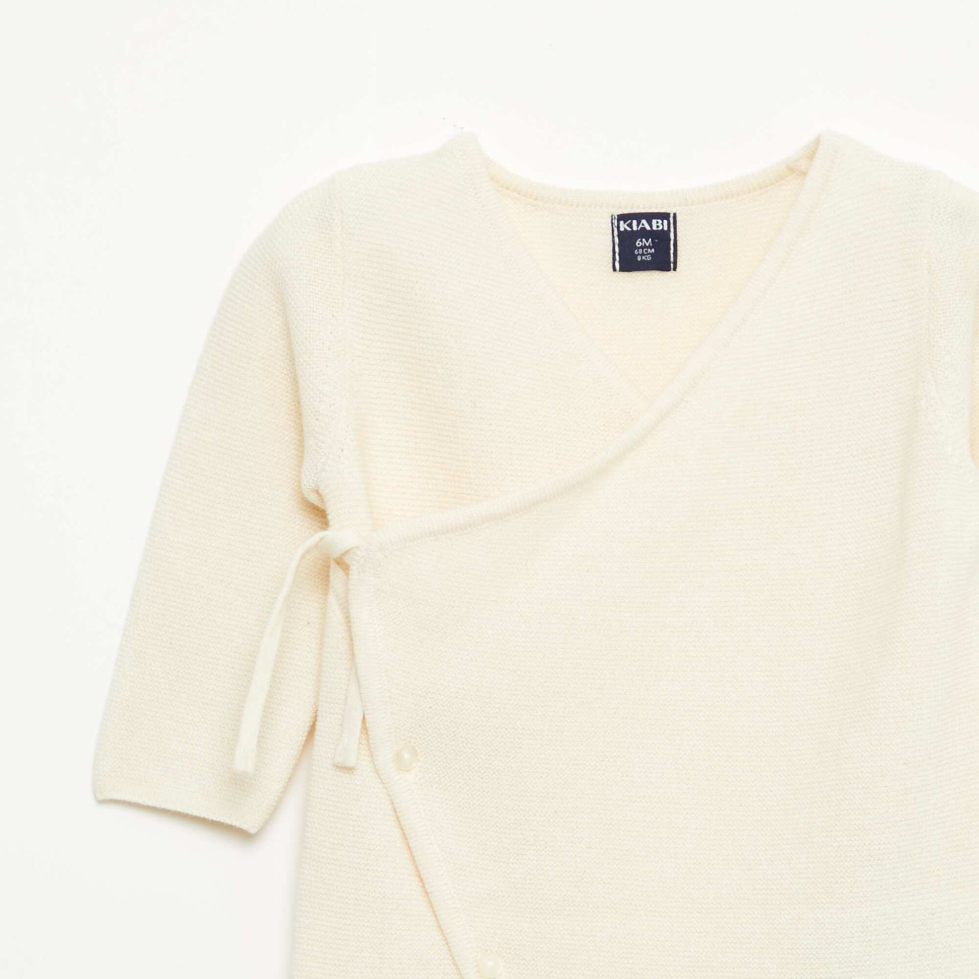 Combinaison en tricot avec ouverture cache-cœur BLANC