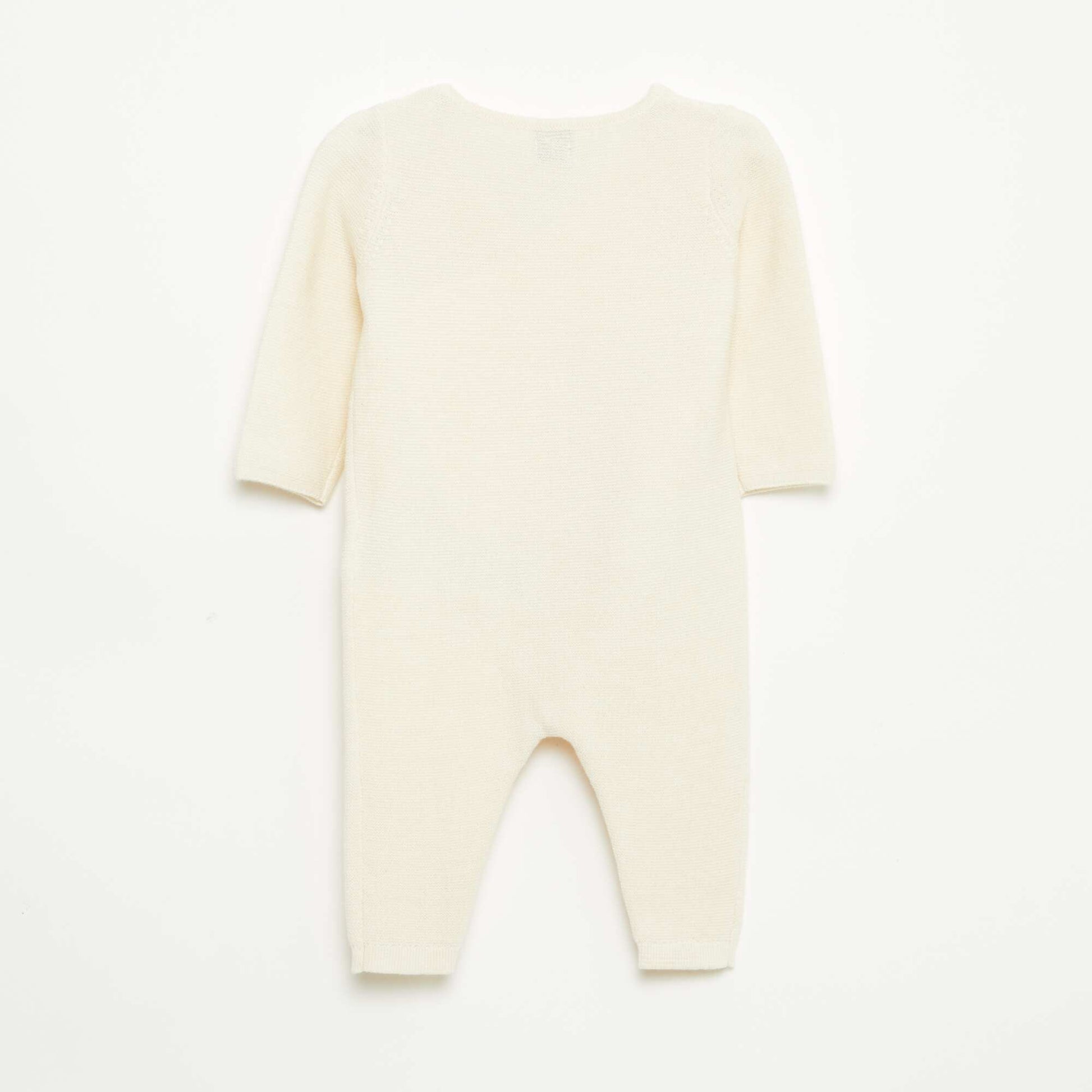 Combinaison en tricot avec ouverture cache-cœur BLANC