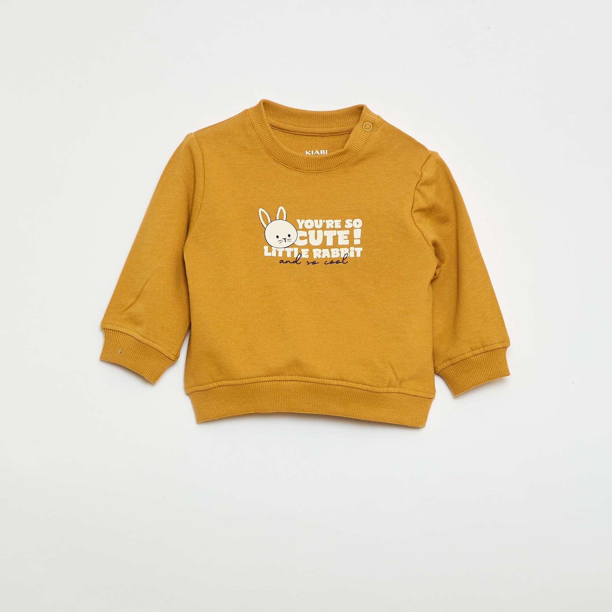 Sweat en molleton léger imprimé JAUNE