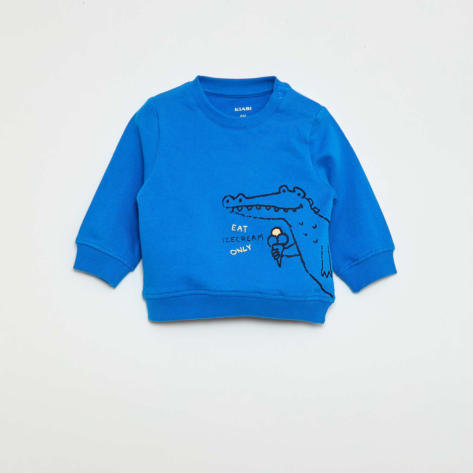 Sweat en molleton léger imprimé BLEU