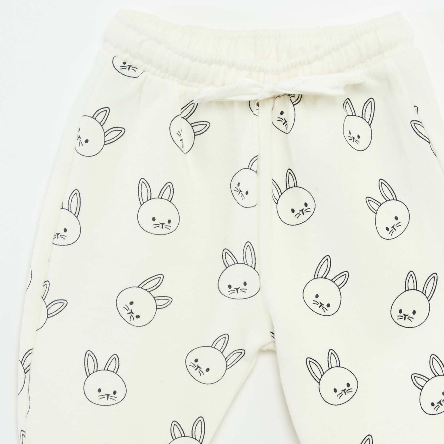 Jogging en molleton avec poche kangourou avec oreilles fantaisies BLANC