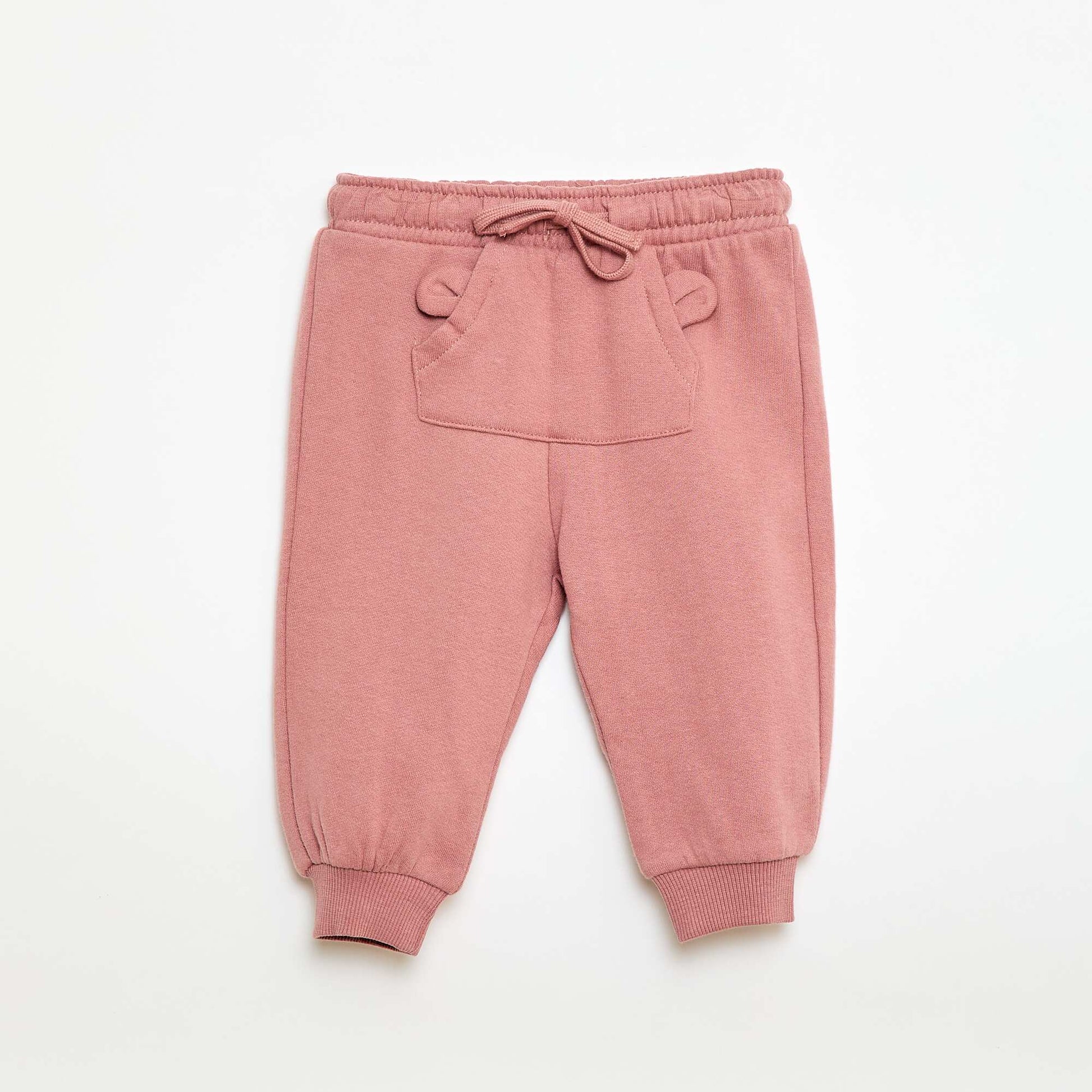Jogging en molleton avec poche kangourou avec oreilles fantaisies ROSE