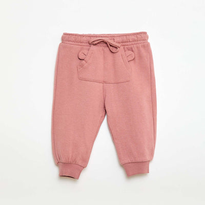 Jogging en molleton avec poche kangourou avec oreilles fantaisies ROSE
