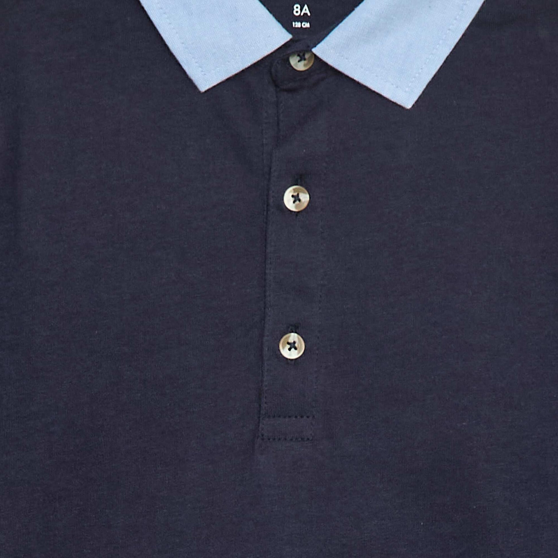 Polo effet 2-en-1 à manches courtes BLEU