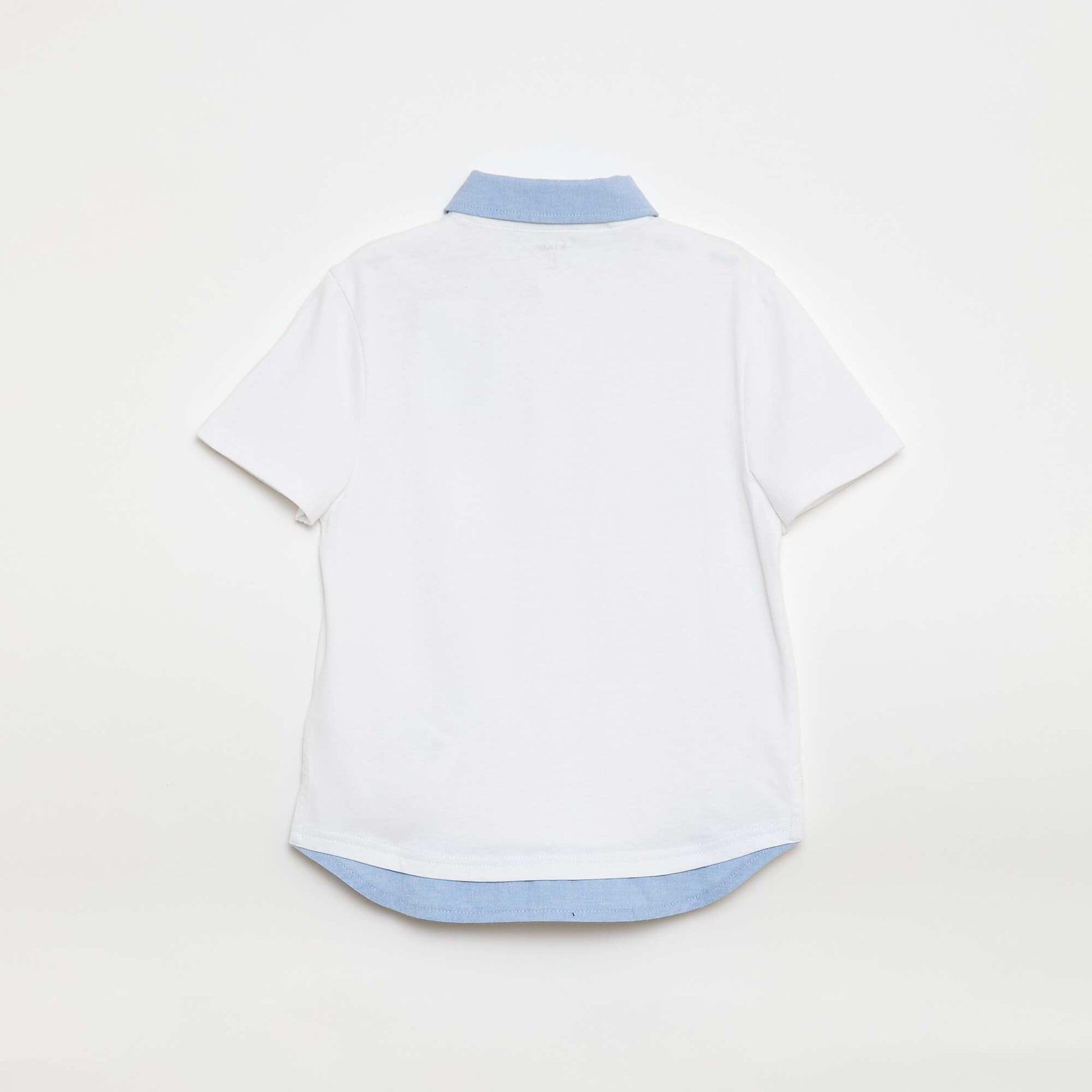 Polo effet 2-en-1 à manches courtes BLANC