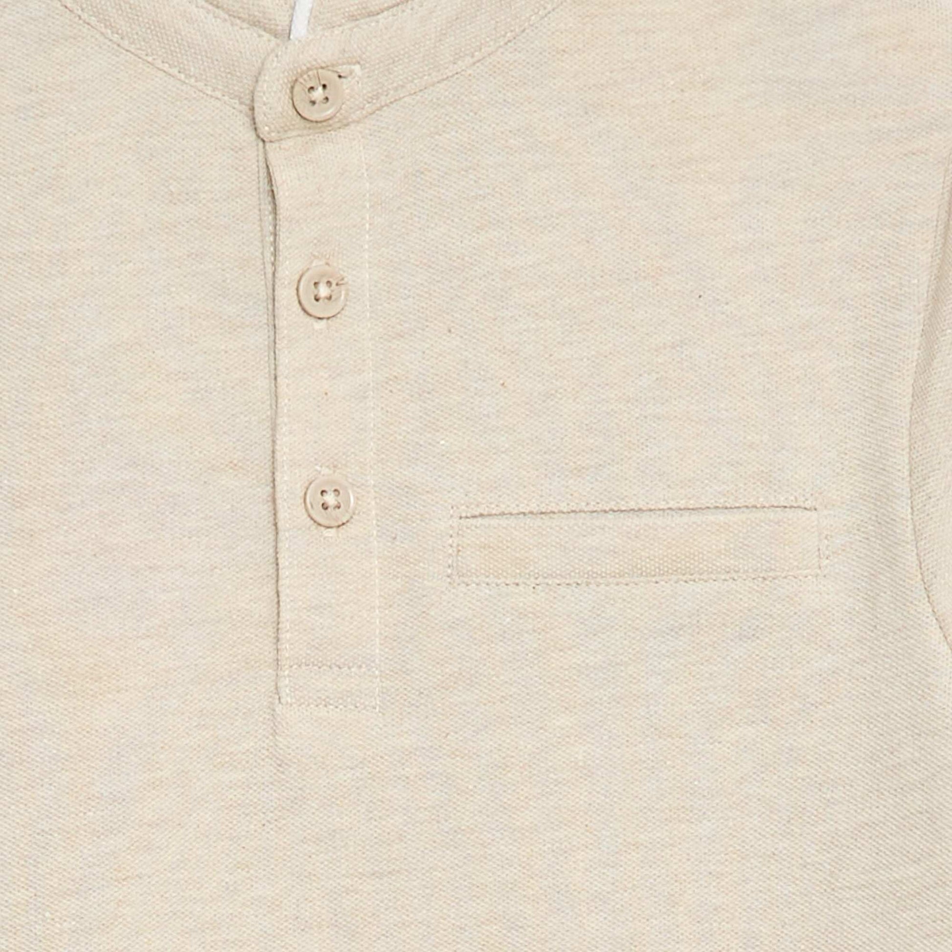 Polo en coton piqué BEIGE