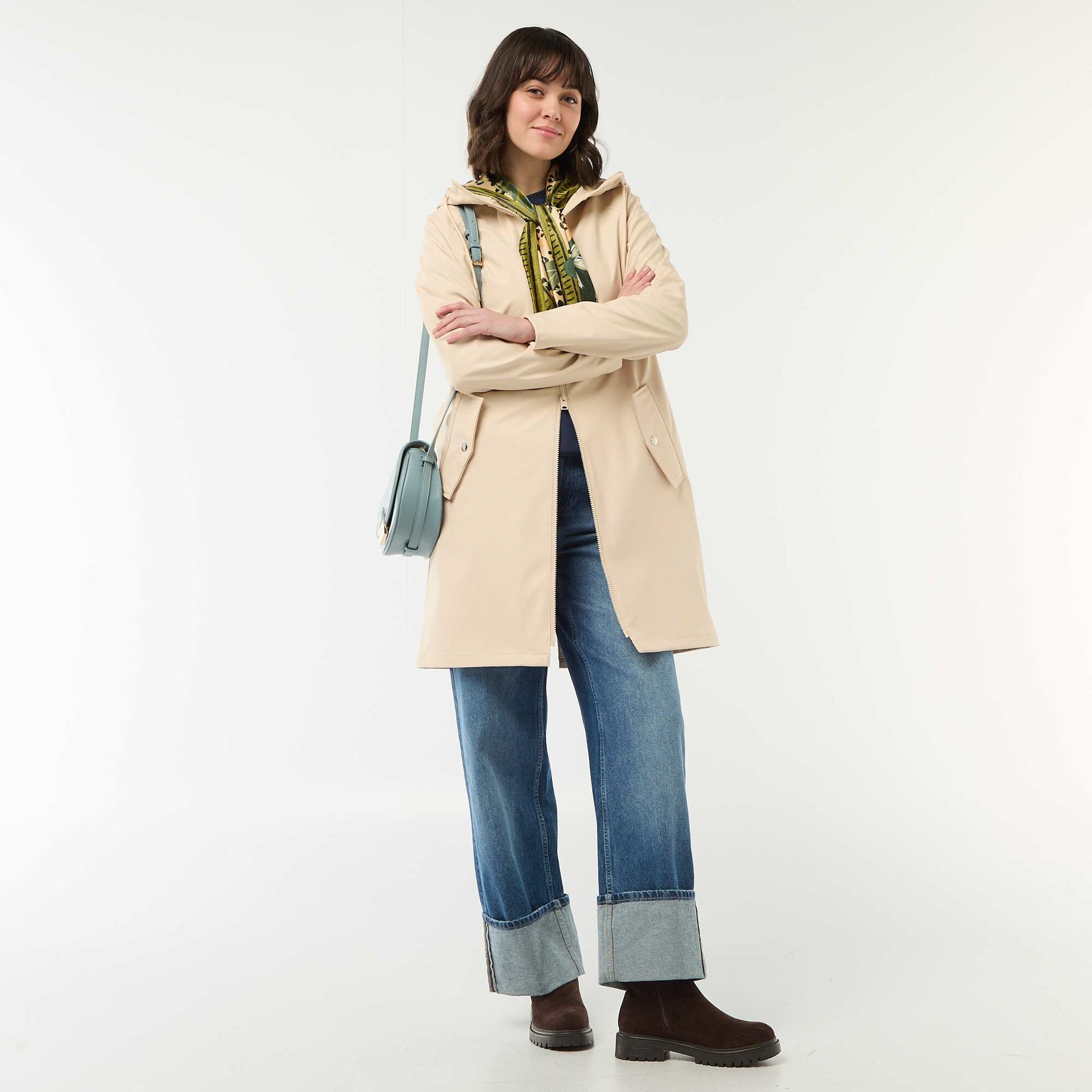 Parka gummy à capuche BEIGE