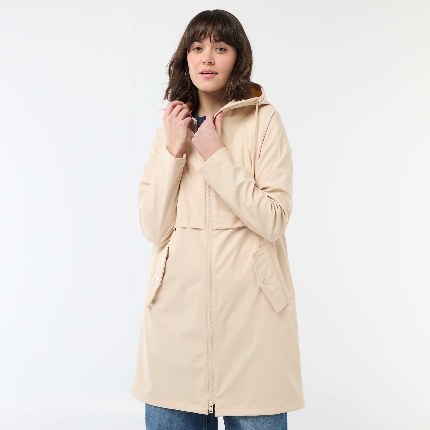 Parka gummy à capuche BEIGE