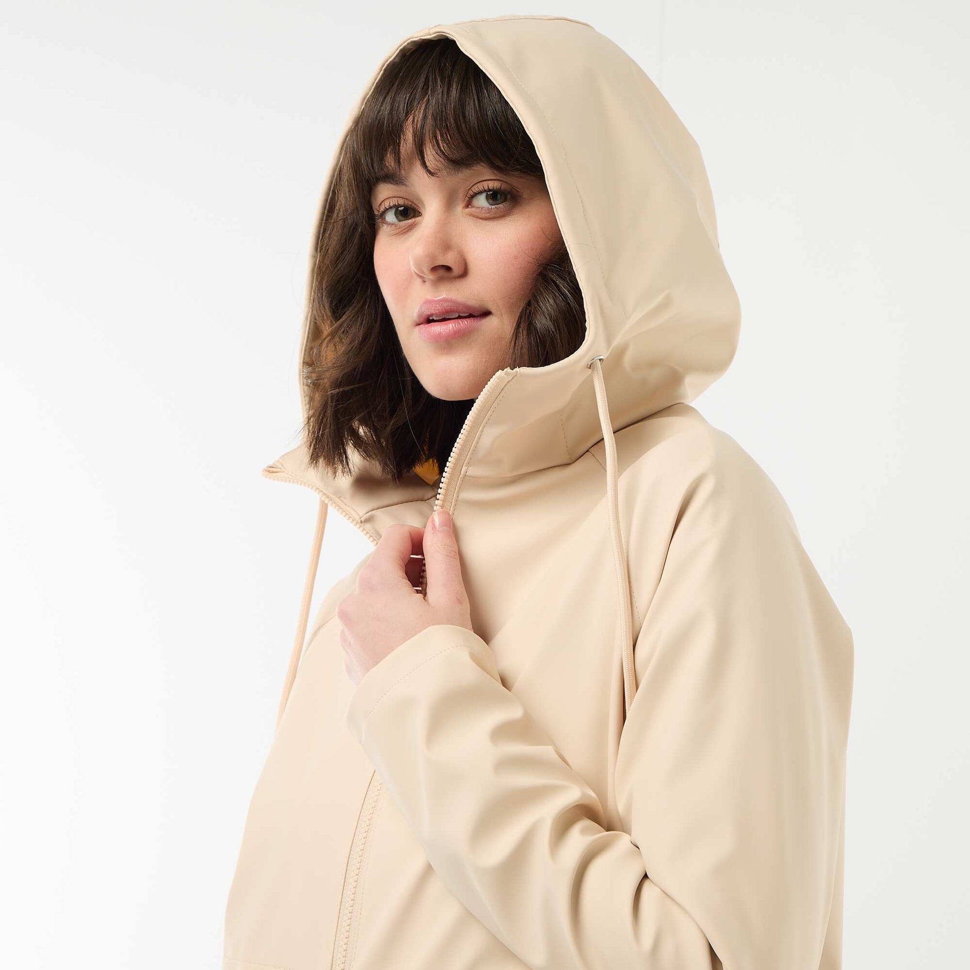 Parka gummy à capuche BEIGE