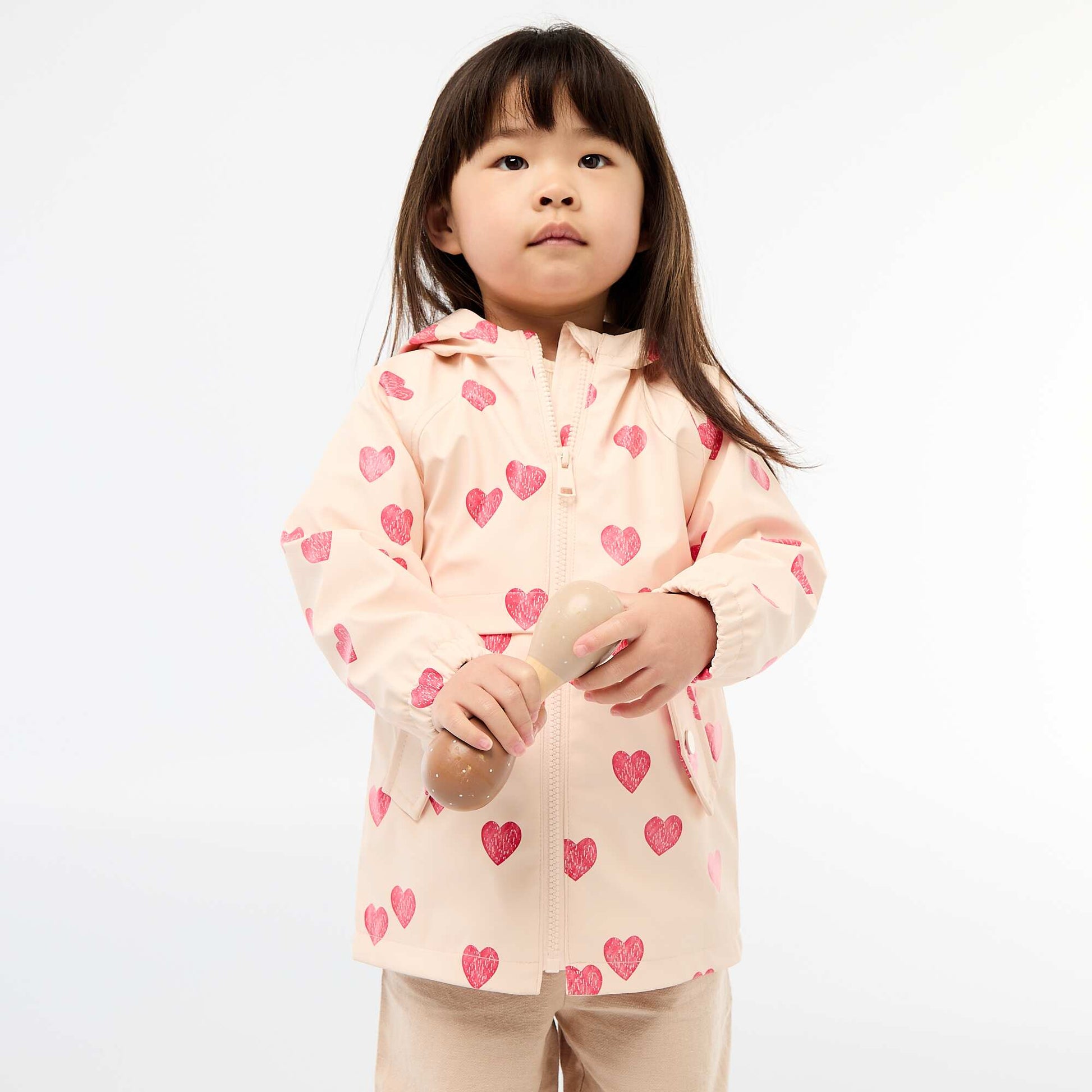 Parka en caoutchouc à capuche ROSE