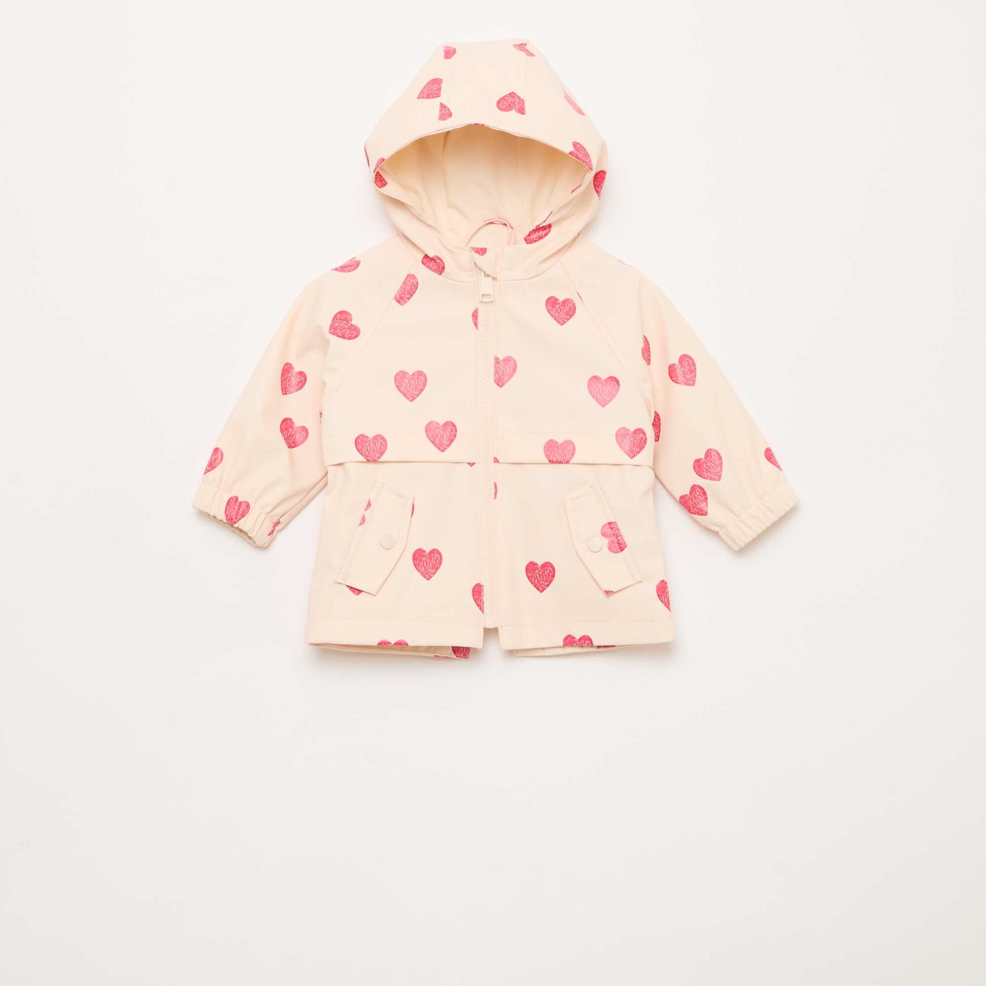 Parka en caoutchouc à capuche ROSE