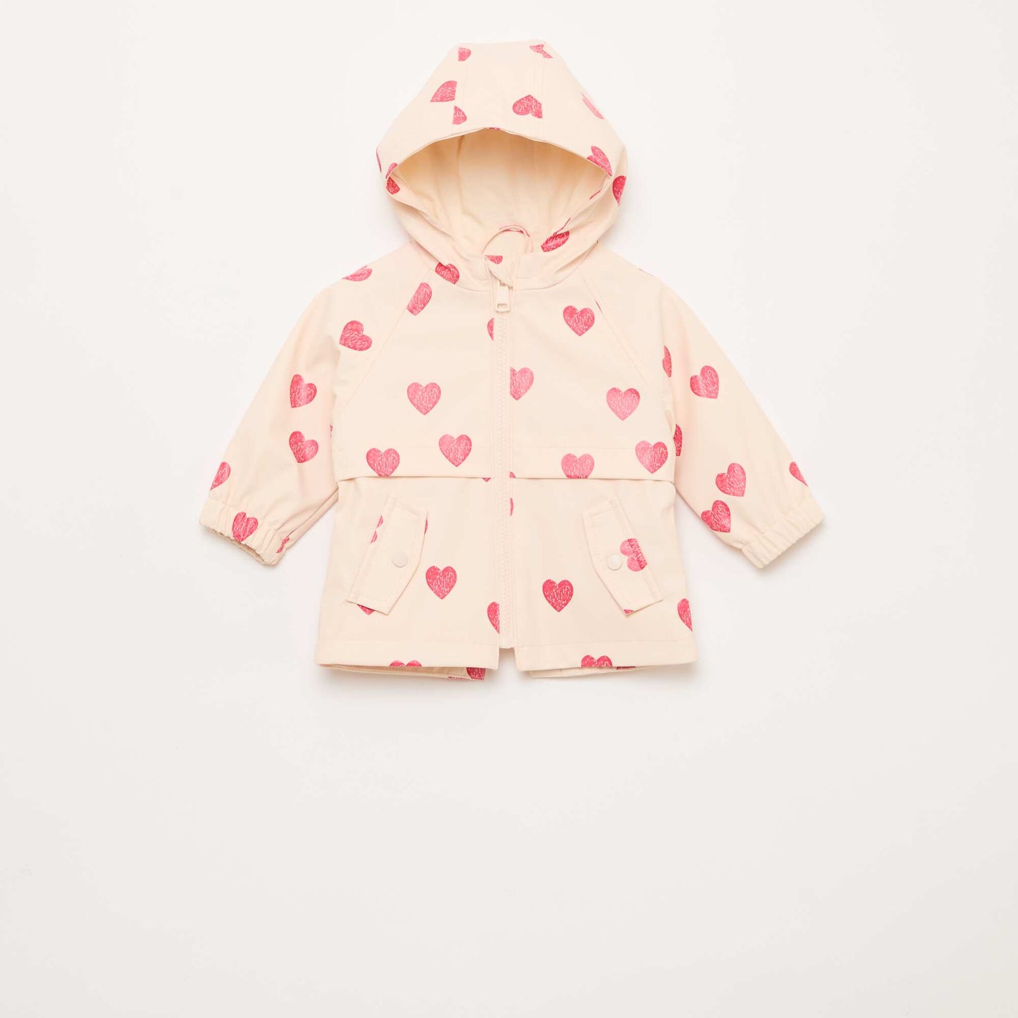 Parka en caoutchouc à capuche ROSE
