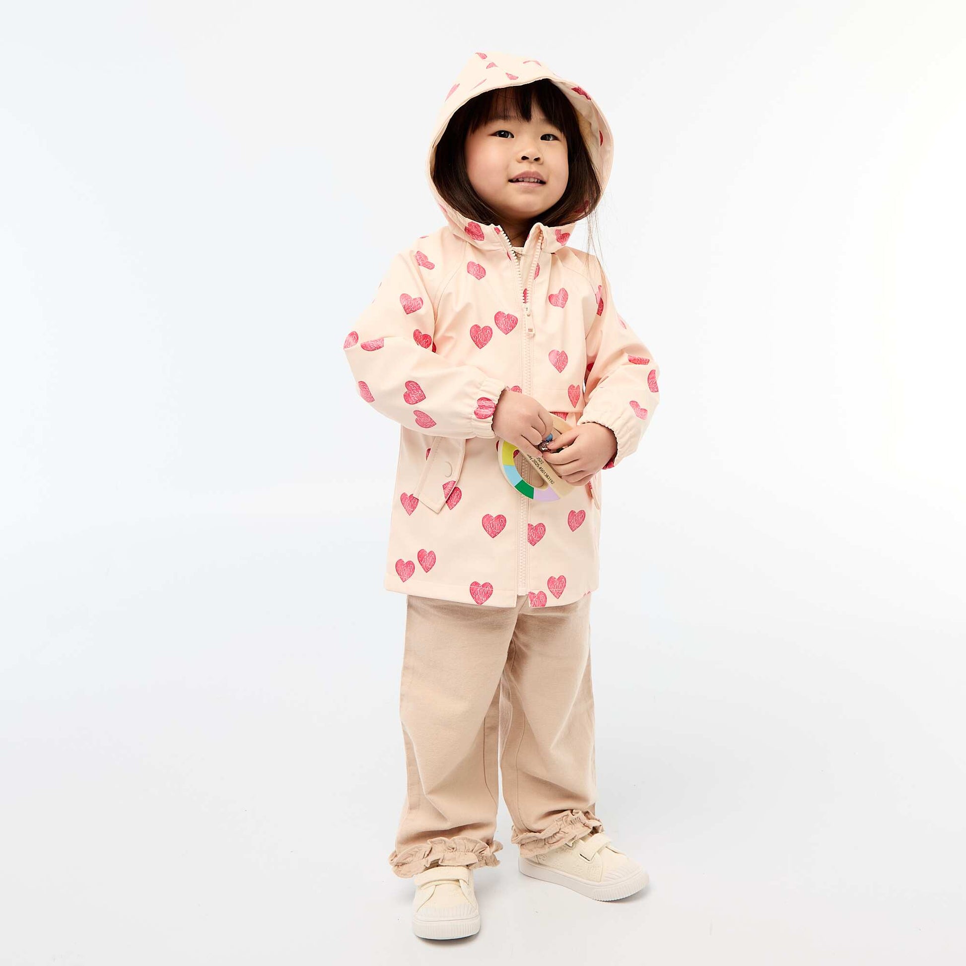 Parka en caoutchouc à capuche ROSE