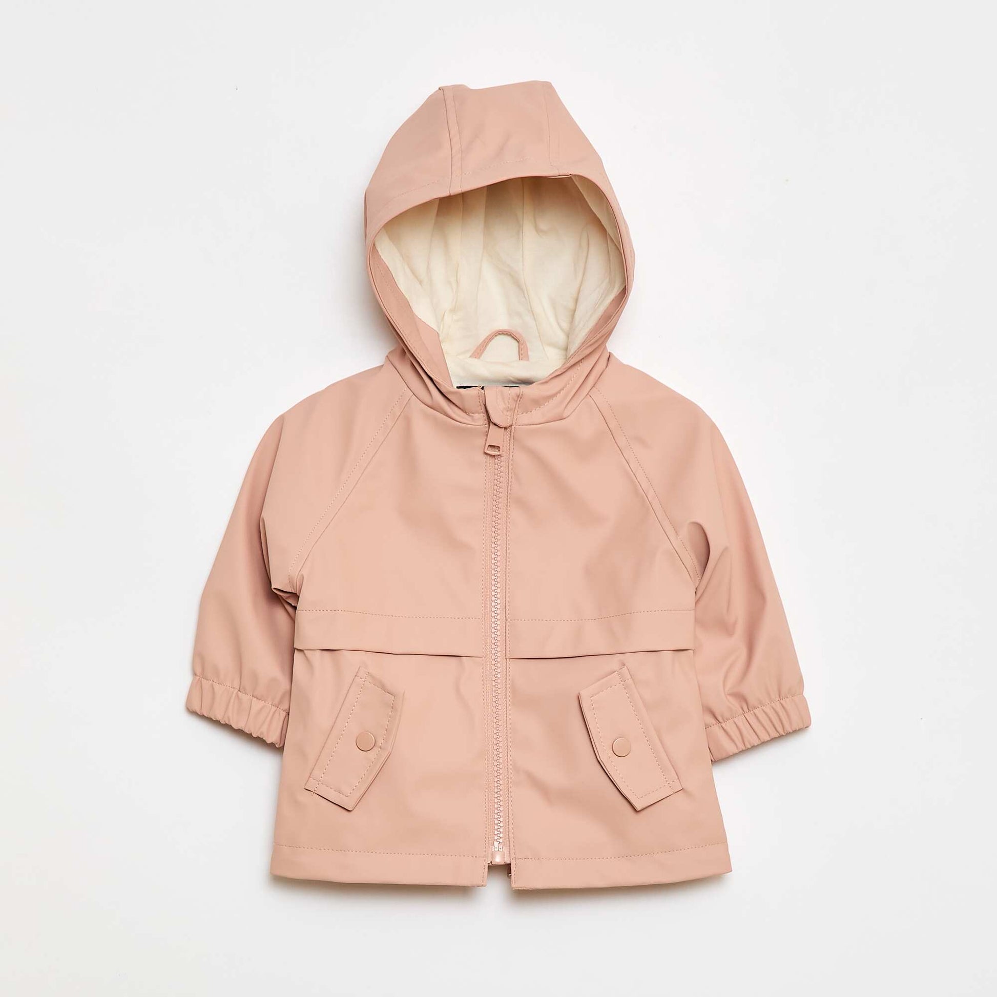 Parka en caoutchouc à capuche ROSE