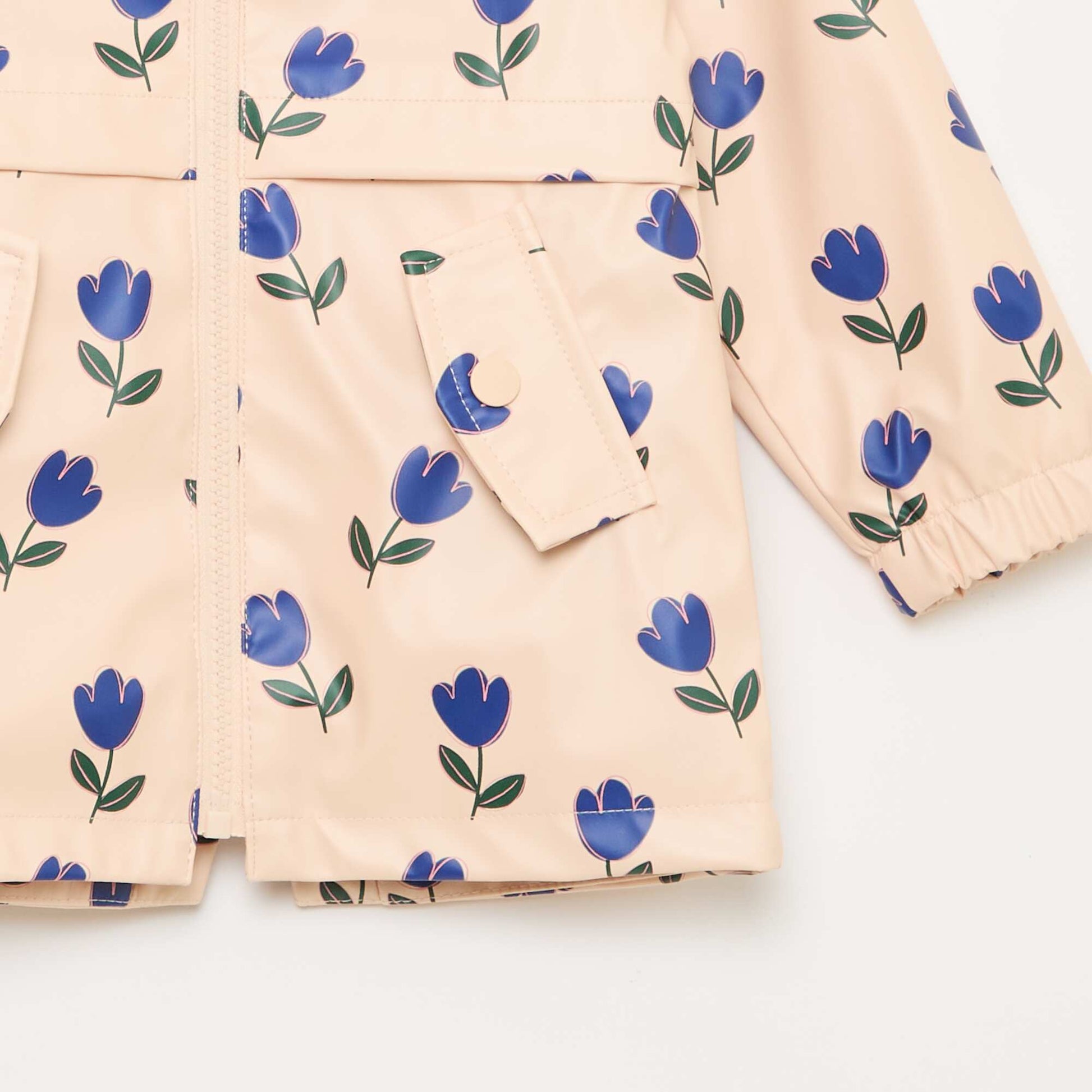 Parka en caoutchouc à capuche ROSE