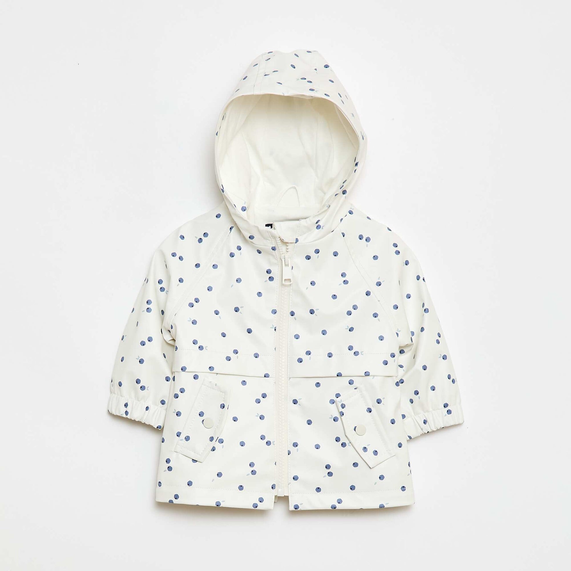 Parka en caoutchouc à capuche BLANC